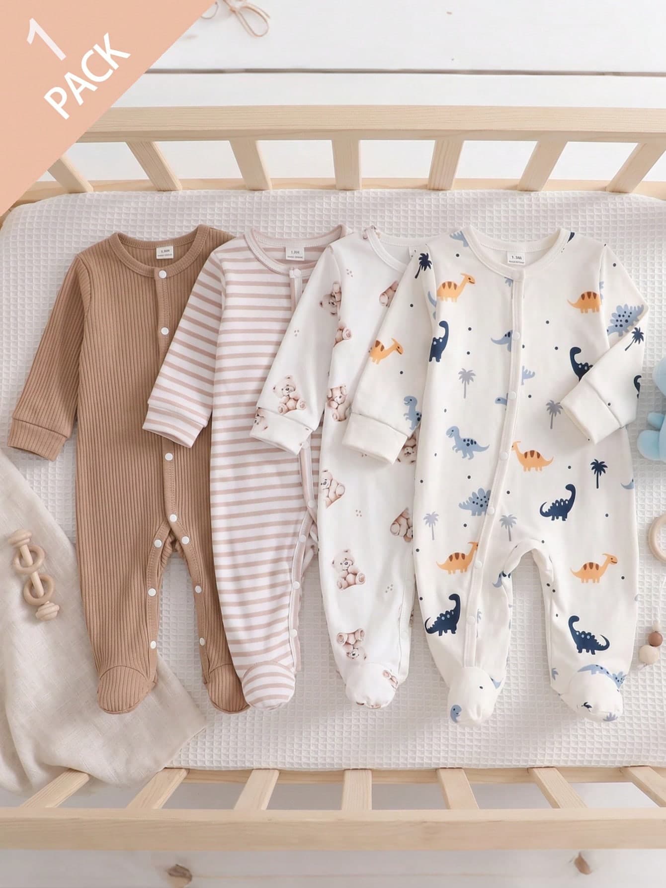 2pcs/Set Newborn Home Jumpsuit, Long Sleeve Floral Soft Comfortable