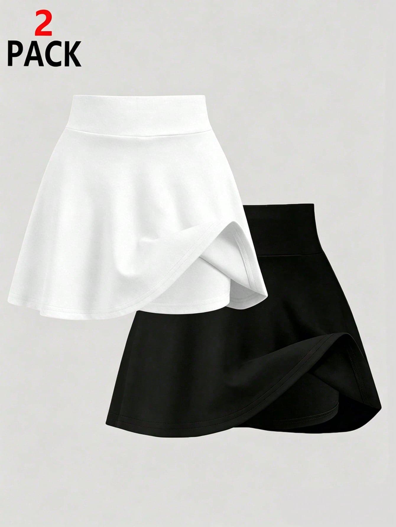 SHEIN Girls' Spring/Summer Casual All-Match Versatile Sports Fitness Yoga Ballet Dance School Leggings Skirt Knit Skirt