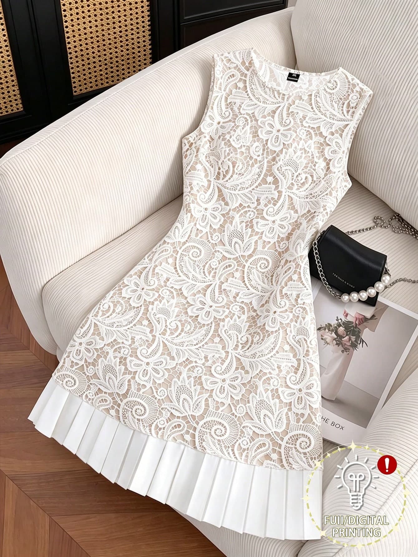 GlowEve CURVE Plus Size Women Floral Ruffle Trim Elegant Date Party Dress