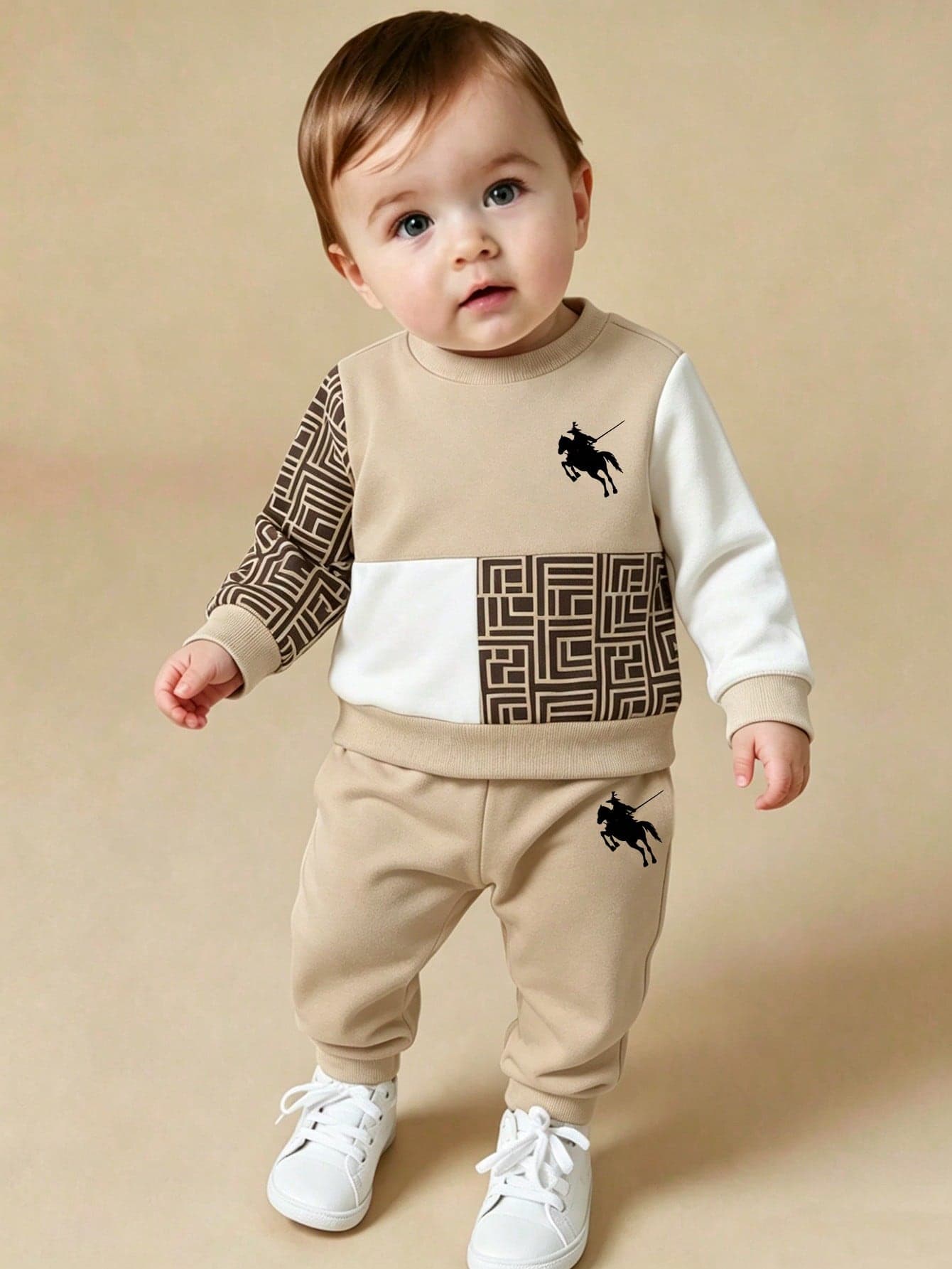 Souflis Souflis 2pcs/Set Baby Boy Sweatshirt And Matching Sweatpants Autumn Outfit Comfortable Matching Family St