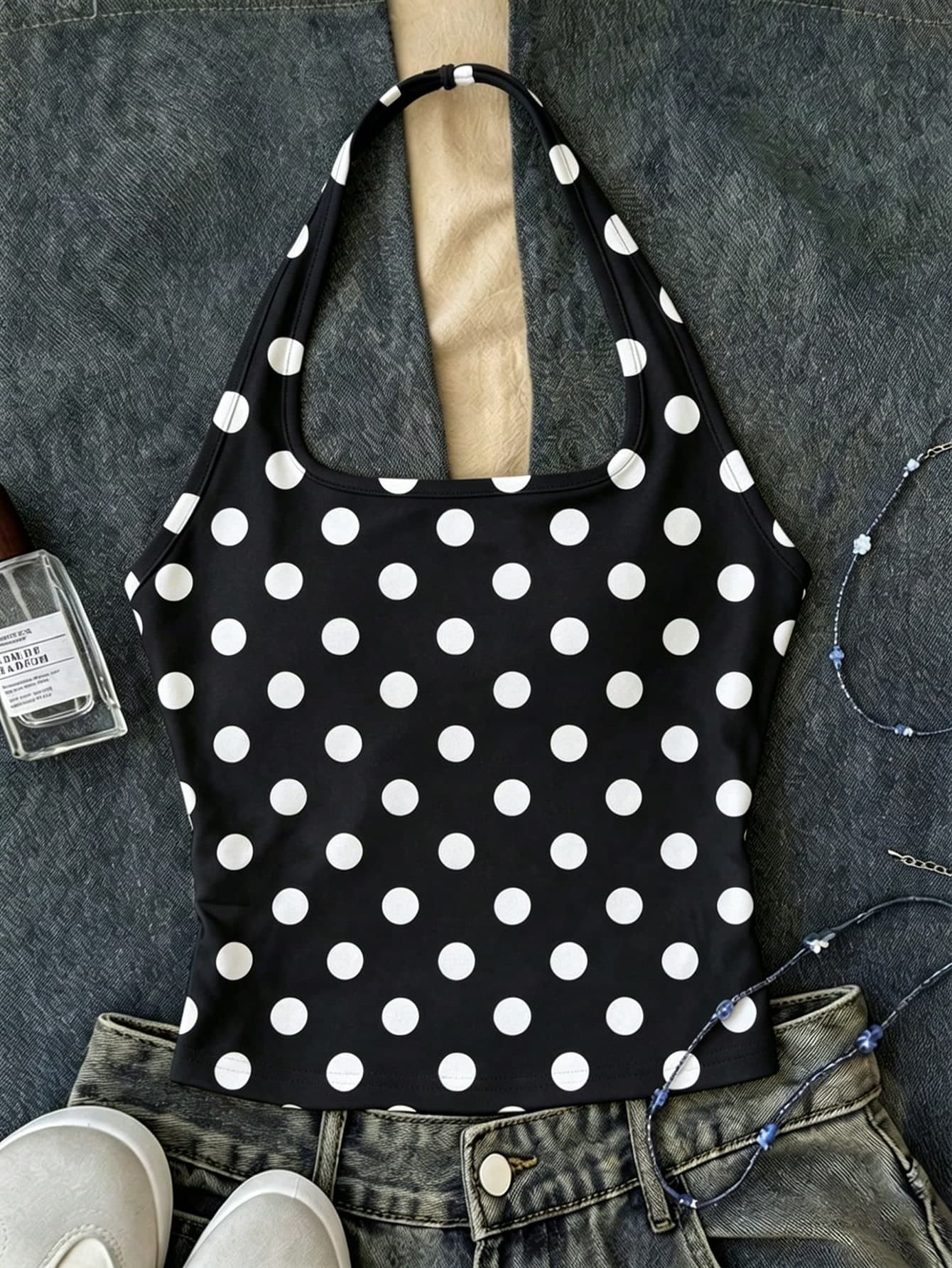 Tween Girls Black Long Casual Halter Neck Top, Slim Fit Tank Top Suitable For Summer