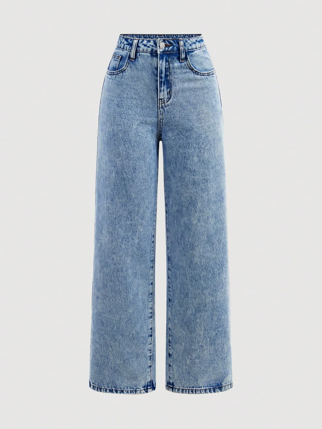 SHEIN Girlism Teen Girls Daily Casual Straight Leg Jeans