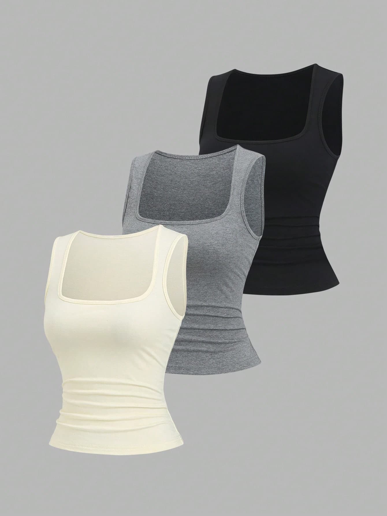 Sweetra Preppy Simple Hot Girl Commute Casual Cute Daily Commute Inner Outer Wear Shopping Dating Home Leisure Afternoon Tea Square Neck Wide Strap Spring Summer Autumn Women's Tank Top
