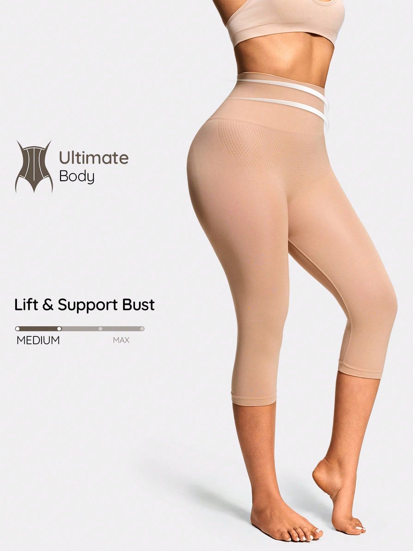 SHAPORA Women's Minimalist Solid Color Highwaisted Seamless Shapewear Pants