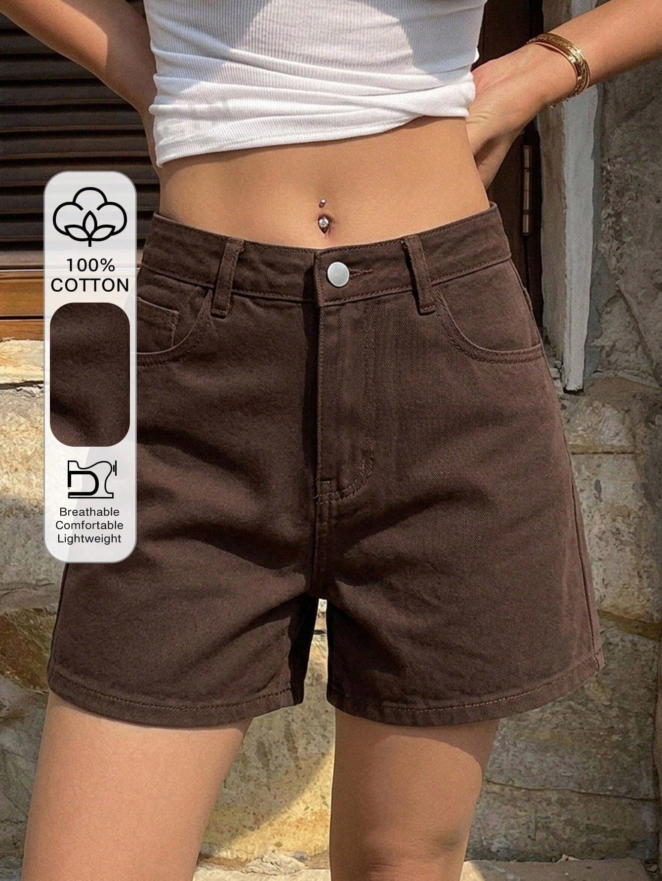 DAZY Women's Loose Casual Distressed Denim Shorts, New Summer Style