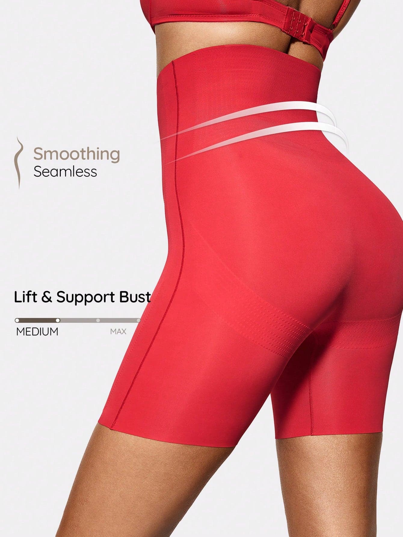 SHAPORA Women's Solid Color Casual Minimalist High Waist Seamless Shaping Shorts