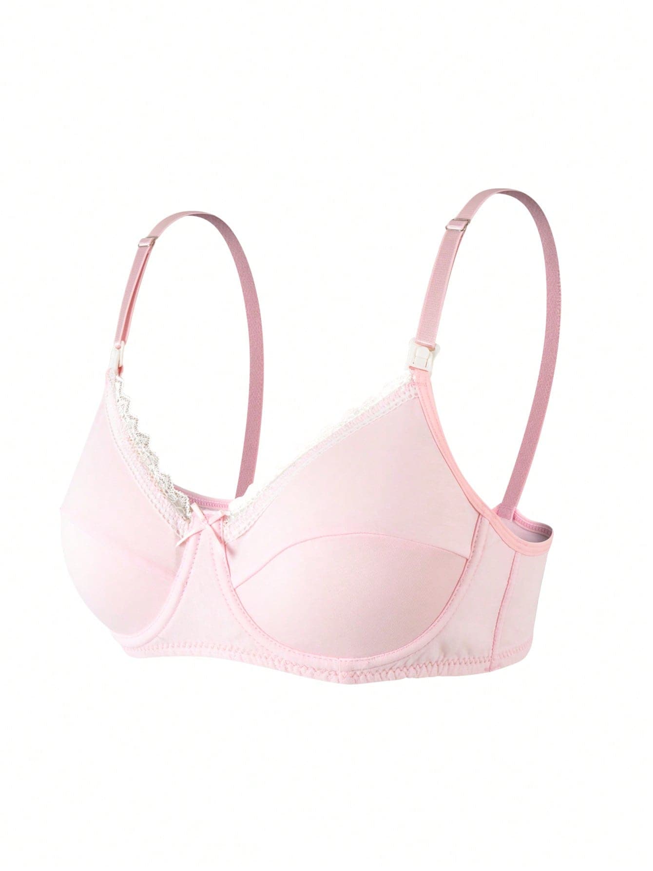 Moonlight&Mama Maternity Simple Lace Trim Bow Decor Bra