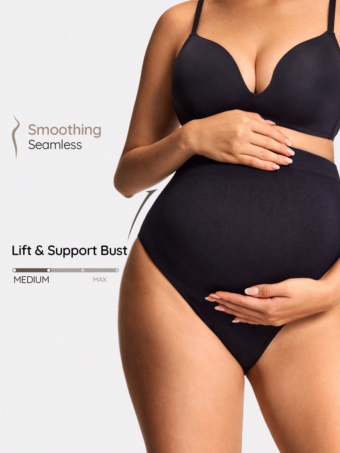 SHAPORA Pregnant Women Plain High Waist Seamless Shaping Briefs