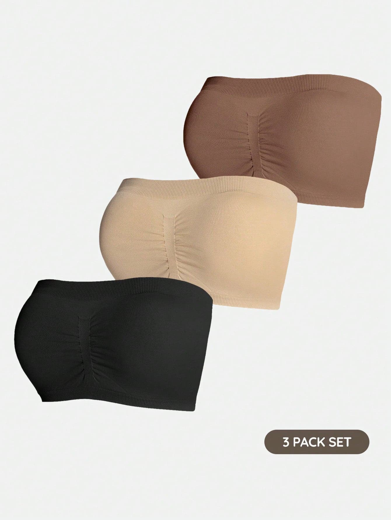 SHAPORA 3pcs/Set Summer Elegant One-Shoulder Seamless Bra For Women For Everyday Wear Casual