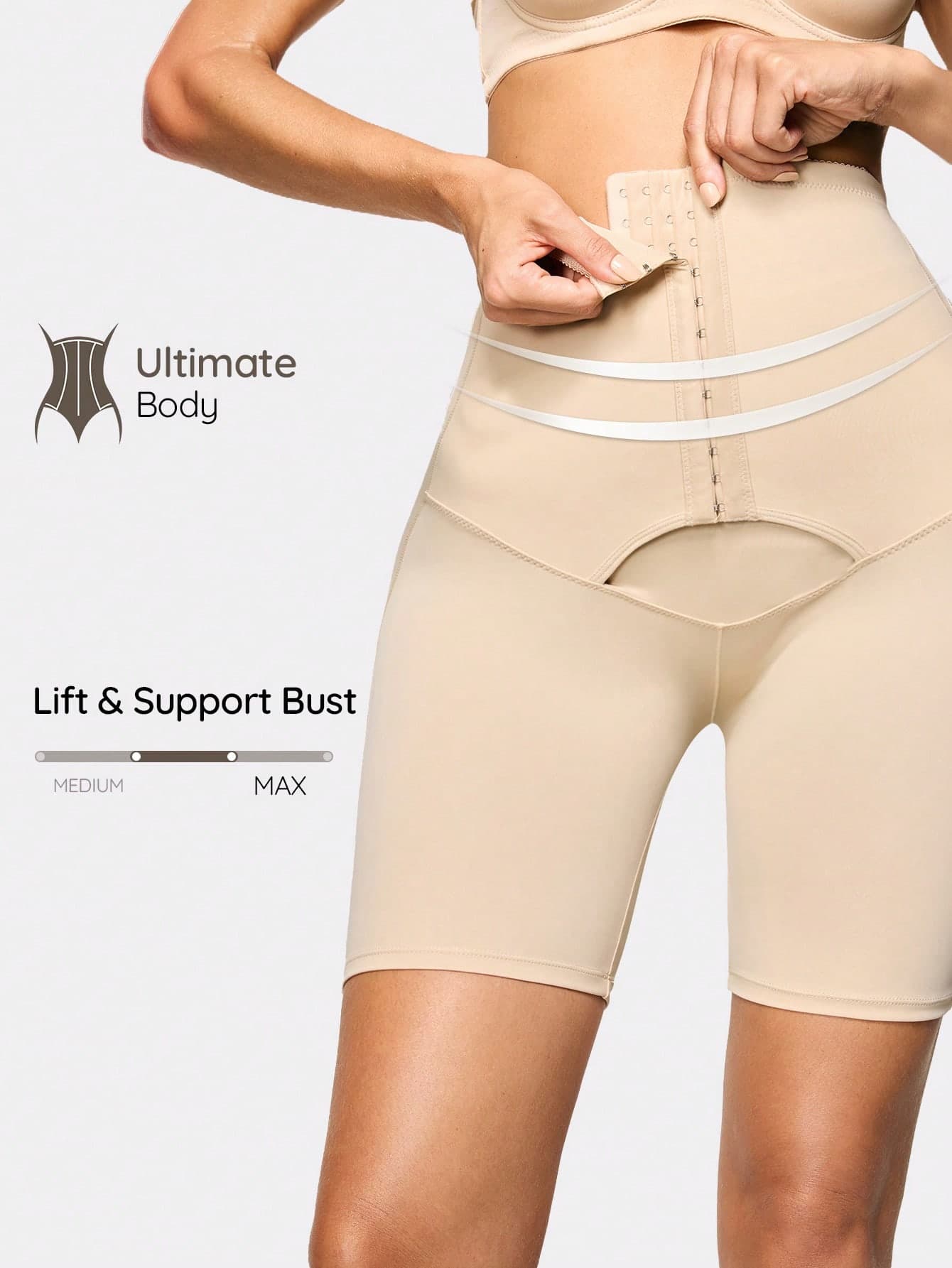 SHAPORA Women's Solid Color High Waist Casual Versatile Daily Wear Shaping Shorts