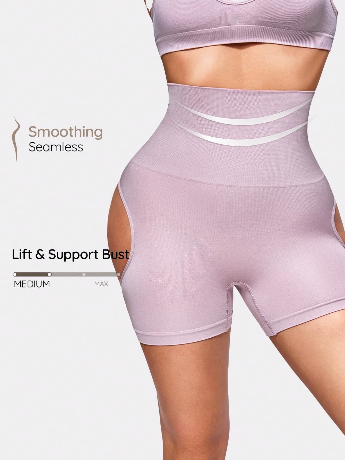 SHAPORA Women's Solid Color High Waist Hollow Out Tight Shapewear Bottom