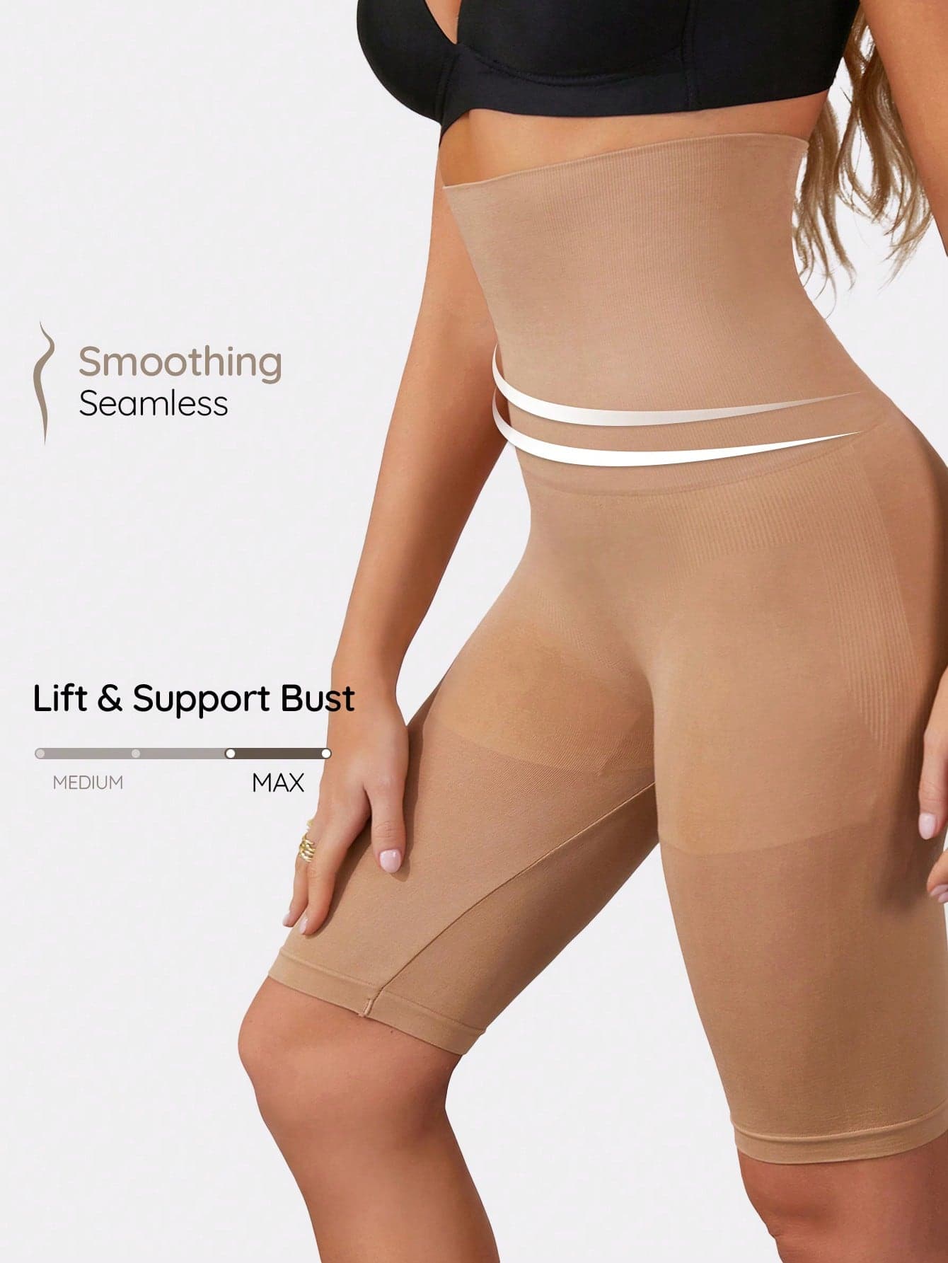 SHAPORA Seamless Solid Color High Waist Slimming Shorts