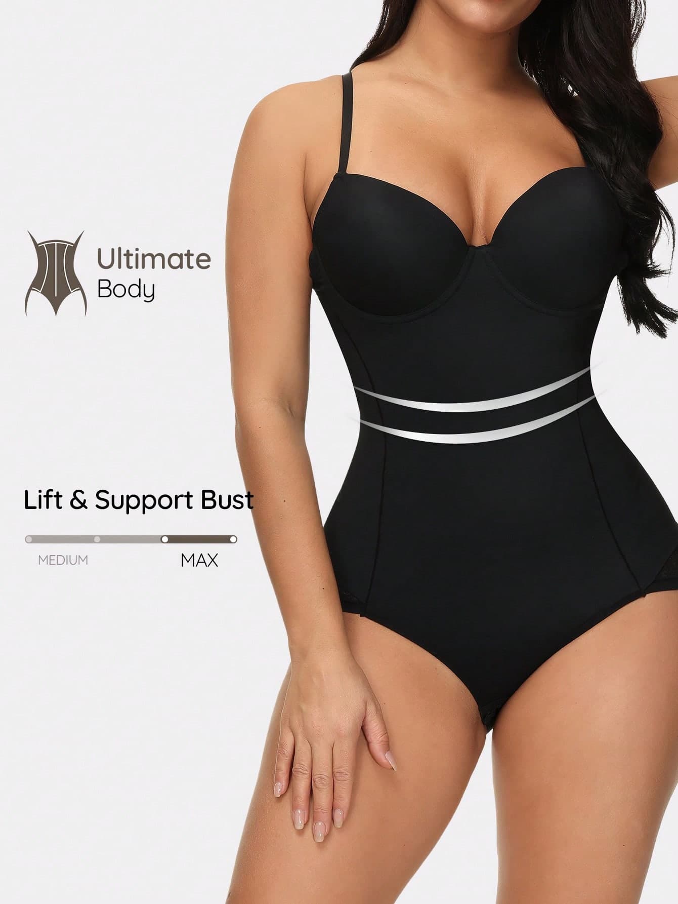SHAPORA Plain Underwire Shapewear Bodysuit
