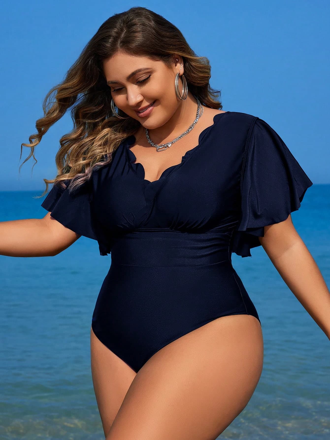 Swim Lushoire 2026 New Slimming Plus Size One-Piece Swimsuit
