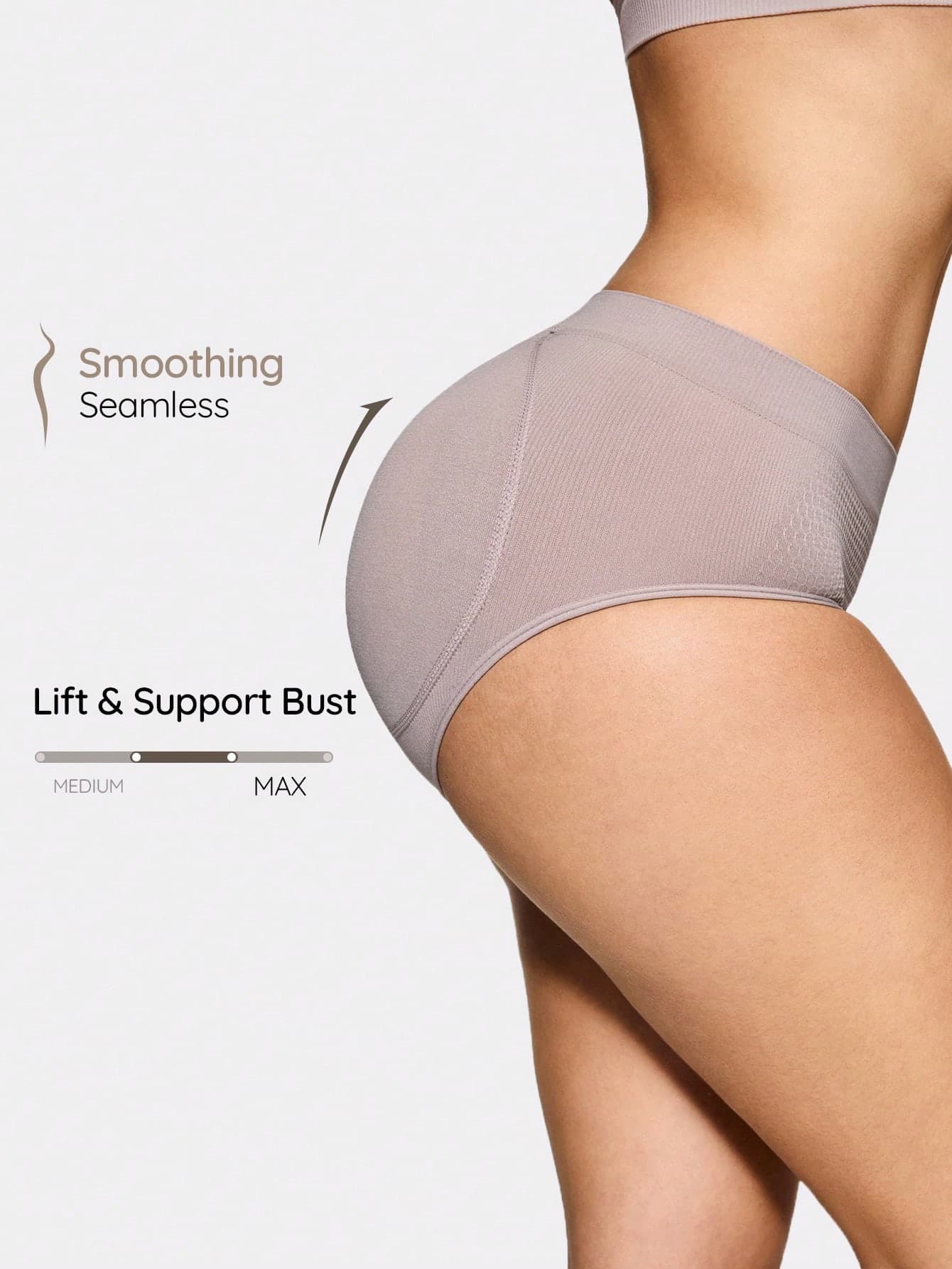 SHAPORA Stretchy Comfortable Skin-Friendly Solid Color Women Shapewear Panties