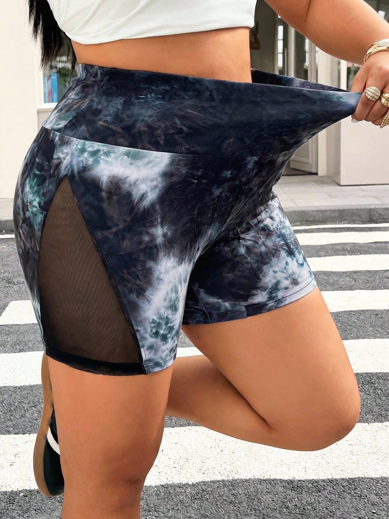 Muchica Plus Size Elastic Waist Casual Stretchy Shorts, Versatile For Daily Wear Gym, Summer
