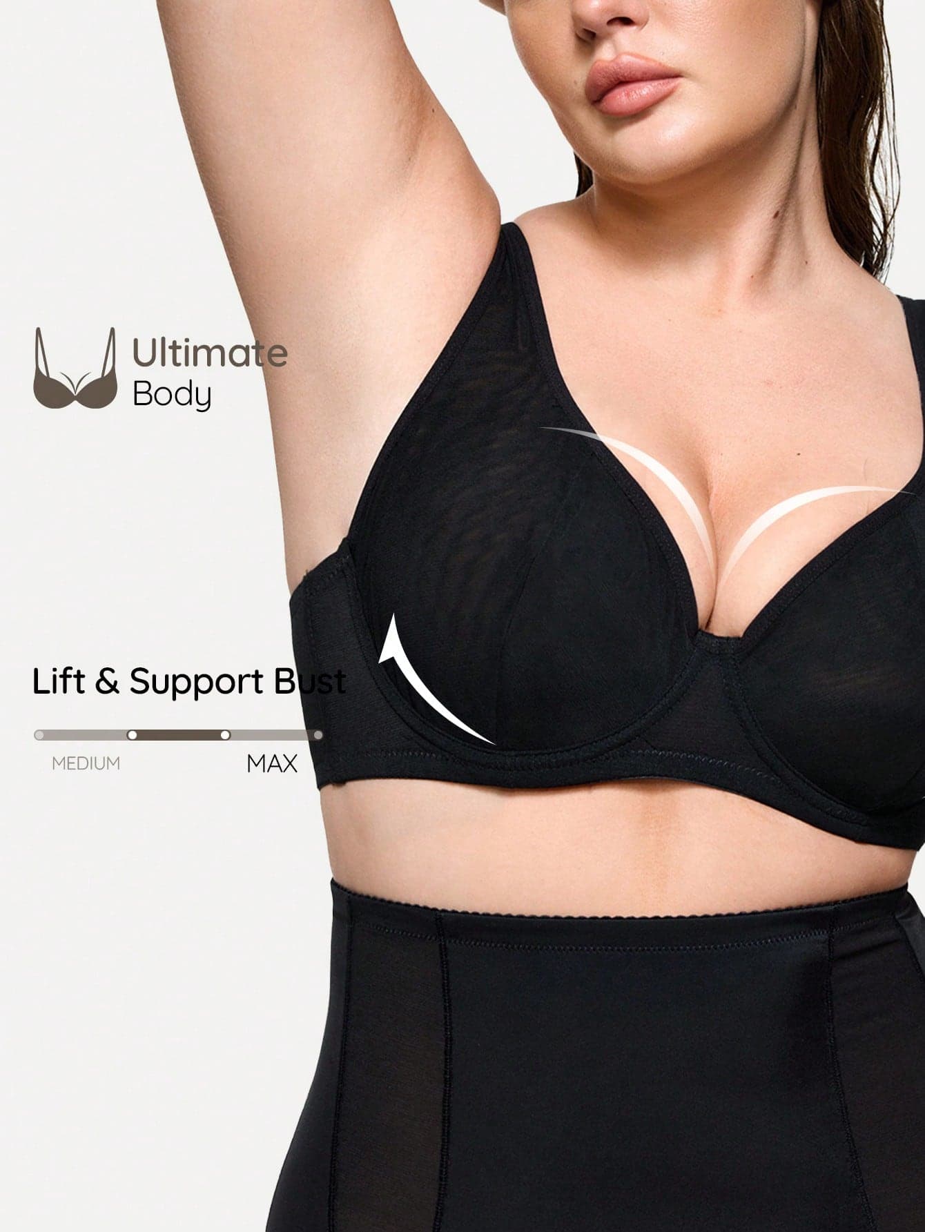 SHAPORA Thin Mesh Wireless Bra, Lift And Enhance Bust, Minimizes Sagging, Solid Color Underwire Bra