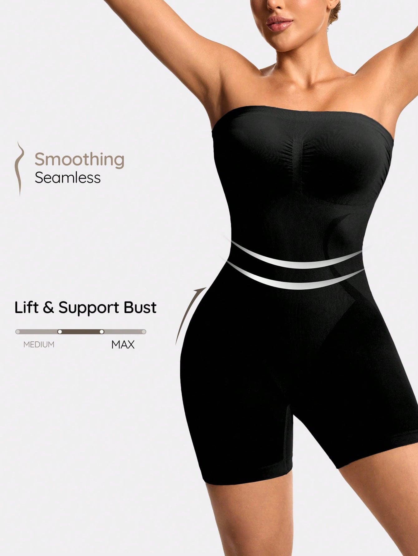 SHAPORA Women's Solid Color Seamless Bodysuit Jumpsuit