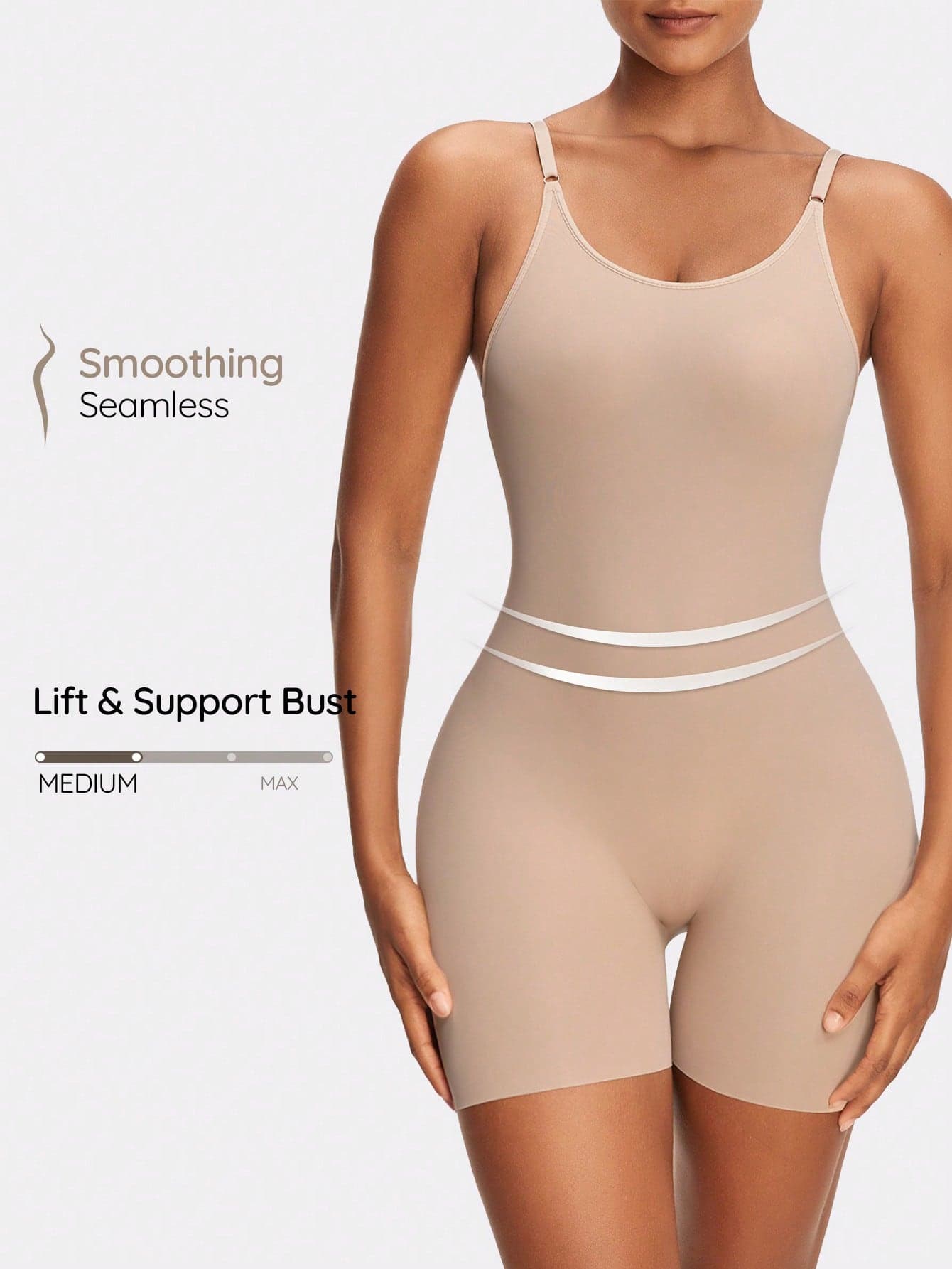 SHAPORA Women's Solid Color Slimming Bodycon Cami Bodysuit