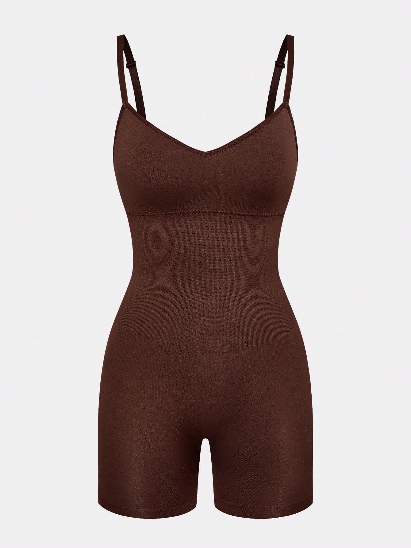 SHAPORA Women's Solid Color Spaghetti Strap Backless Romper Shorts