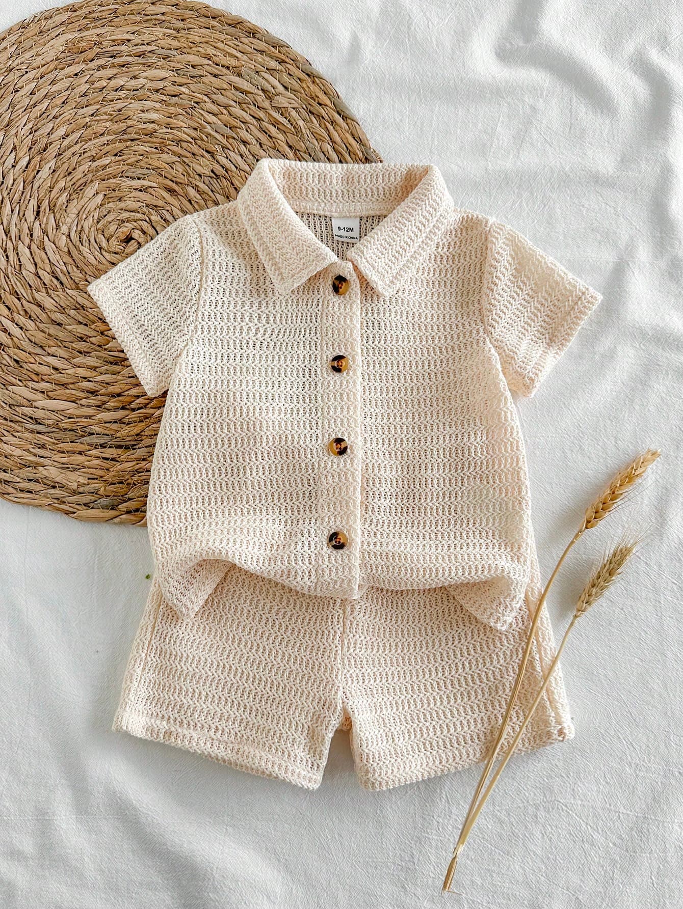 Vintaside Kids Baby Boy 2pcs Shirt And Shorts Set, Pastoral Vacation Country Style, Special Textured 3D Fabric, Cotton Linen Feel, Comfortable Soft, Versatile All-Match Fashion Cute Casual Outing Set