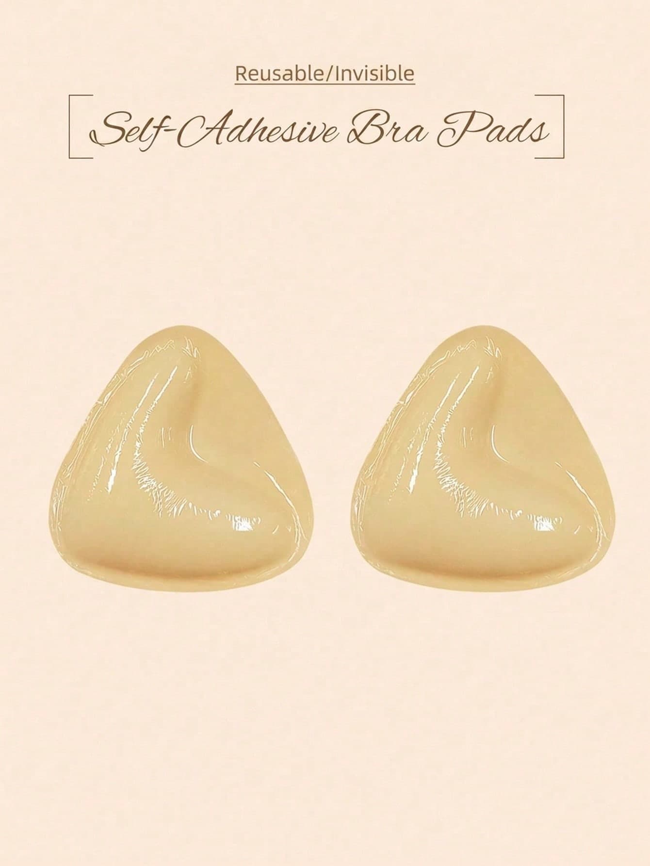 Double Sided Self-Adhesive Bra Pads 2 PCS, Reusable Padding Pads, Bikini Invisible Pad Suitable For Formal Dresses, Dates, Wedding,