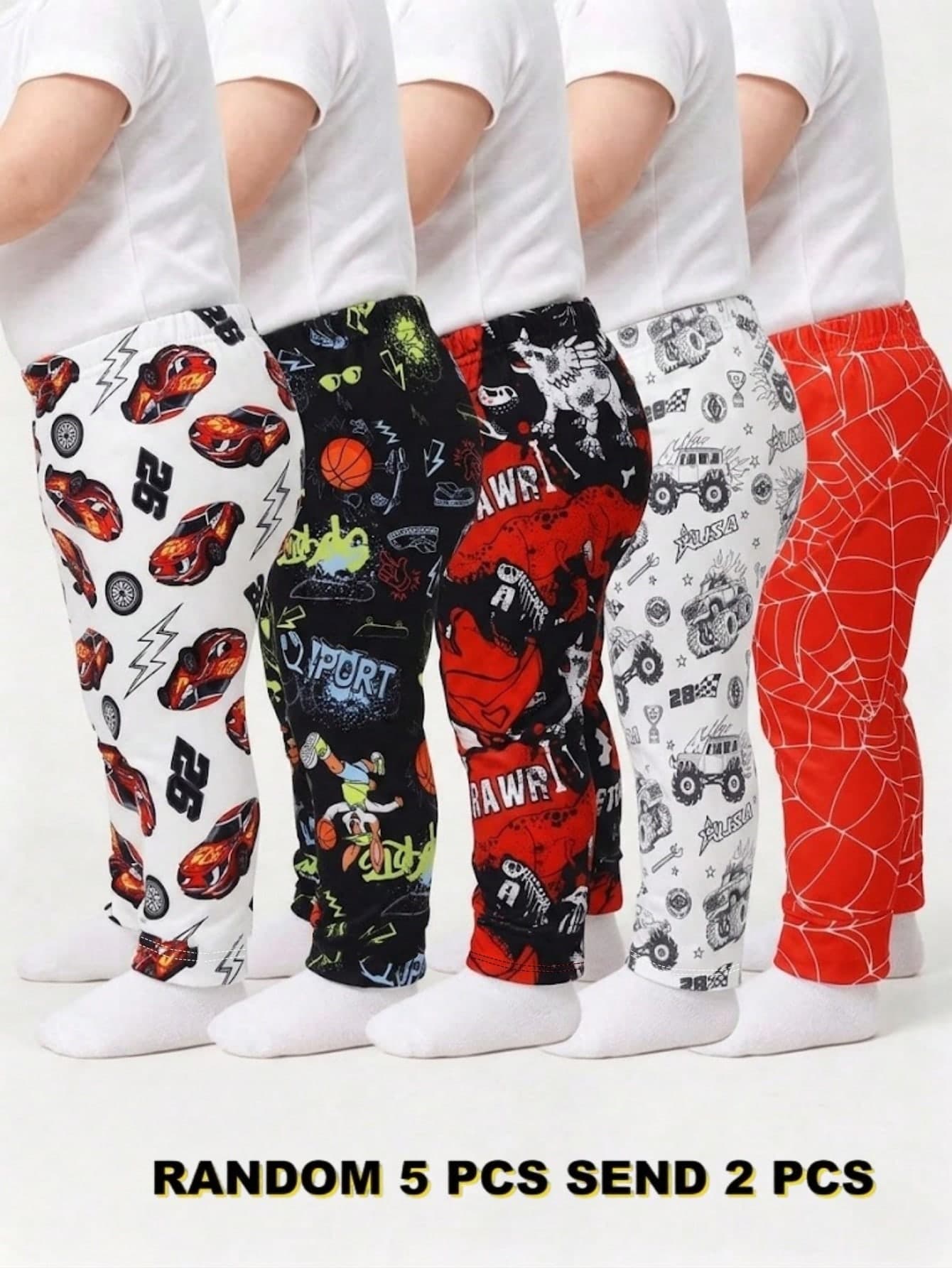 Playful Pals Baby Boys New Cute Comfortable Minimalist Soft Casual Long Pants Random Pack 5pcs, Send 2pcs, 2pcs/Set, Boys Pants Daily Outfit, Gift