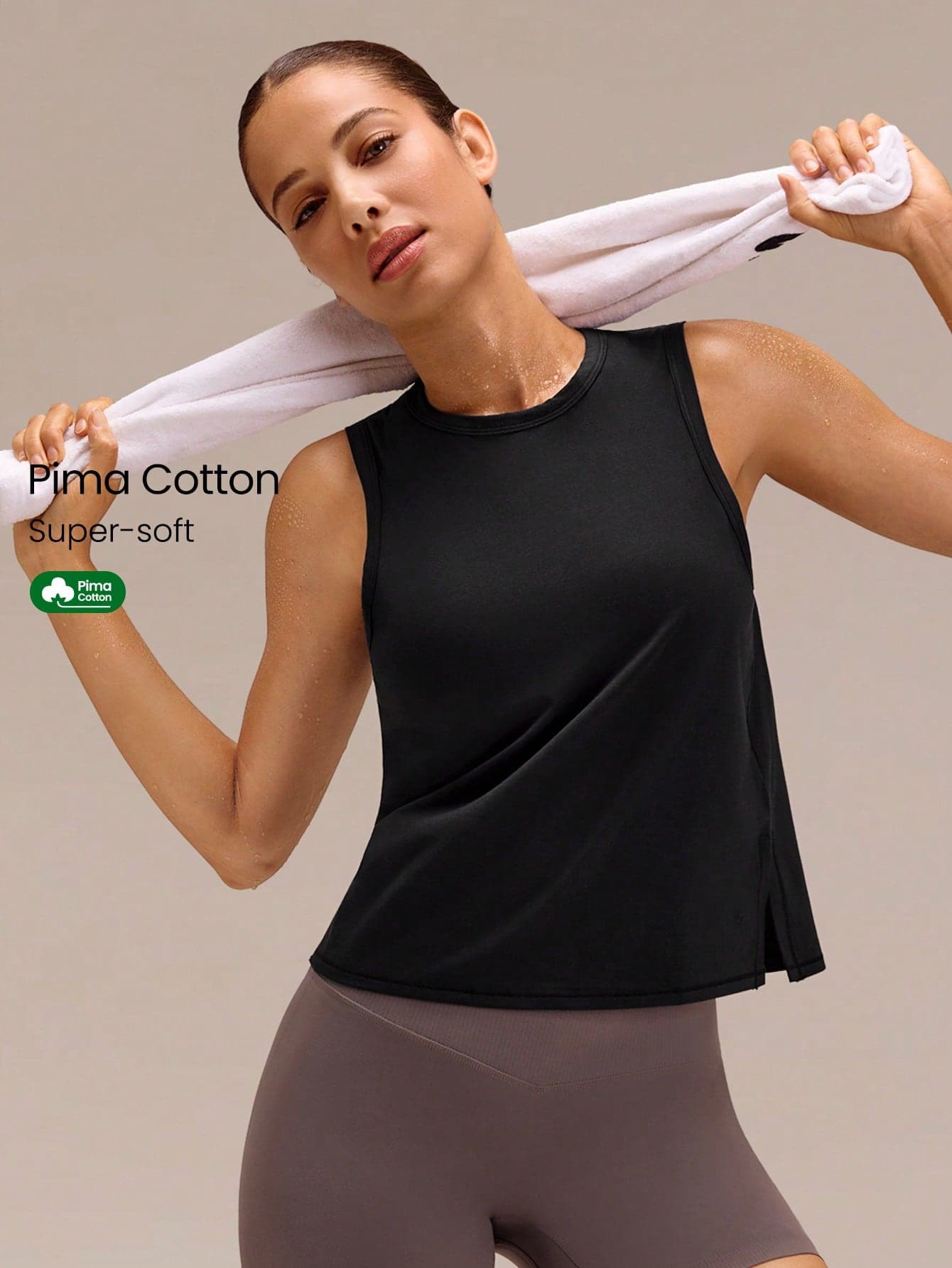 GLOWMODE Pima Cotton Reflective Slit Tank Top Gym