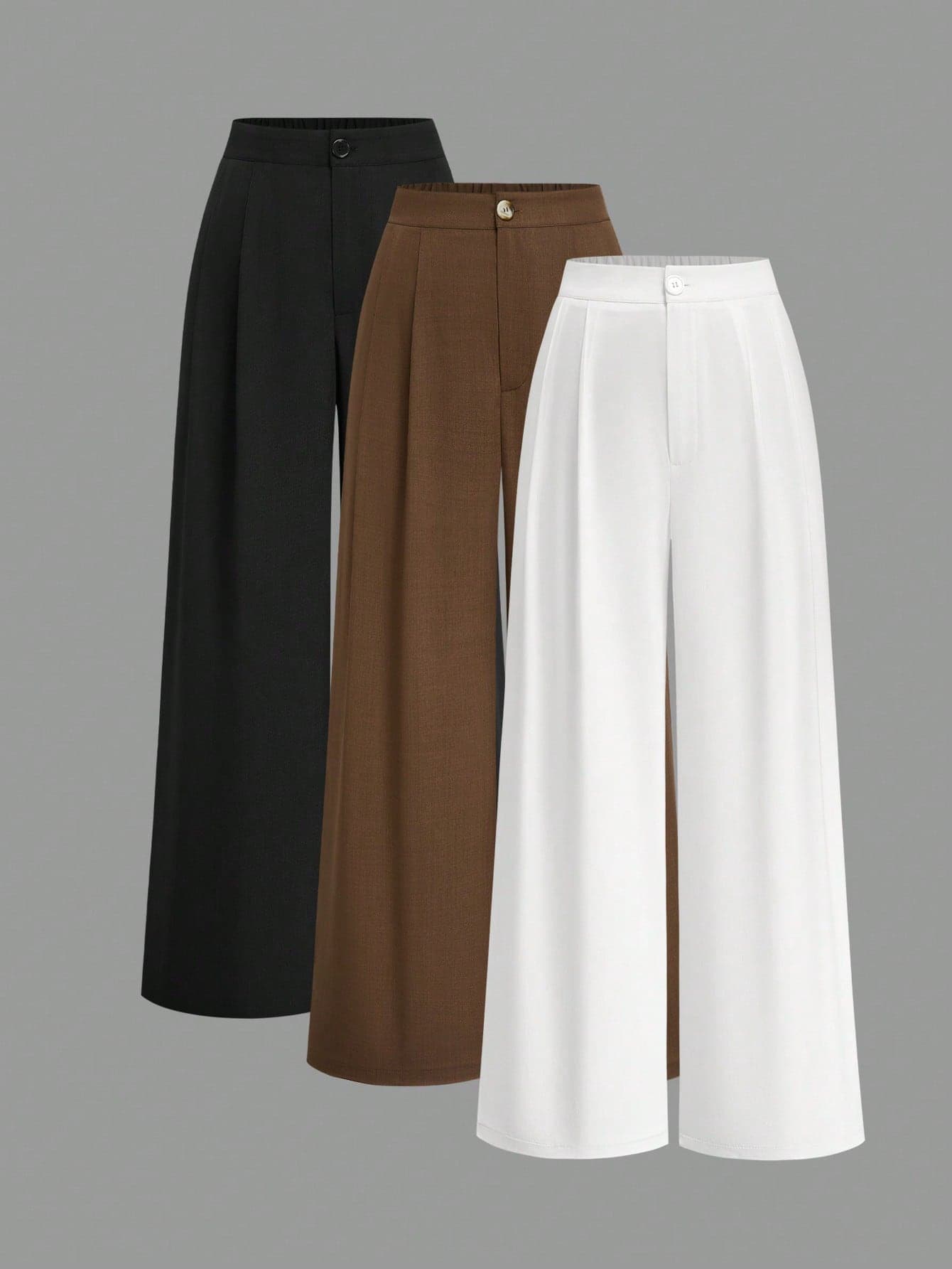 SHEIN Sweetro 3pcs/Set Casual Commuter Sports Minimalist Versatile Daily Straight Leg Wide Leg Long Suit Pants Fall