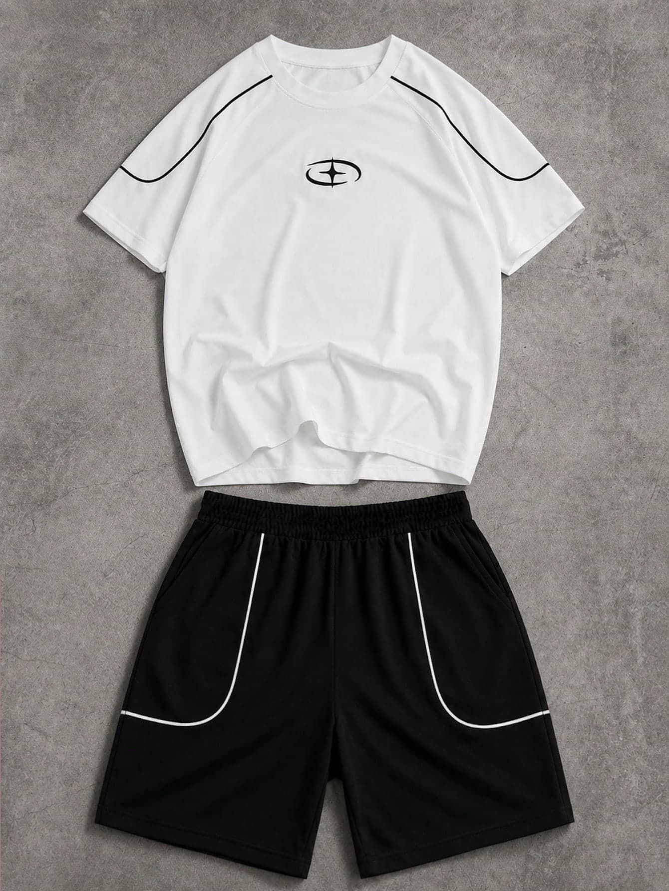 Coolqubz Teen Boys Streetwear Casual Fashion Comfortable Short Sleeve T-Shirt And Shorts Set Boys Outfit Sets