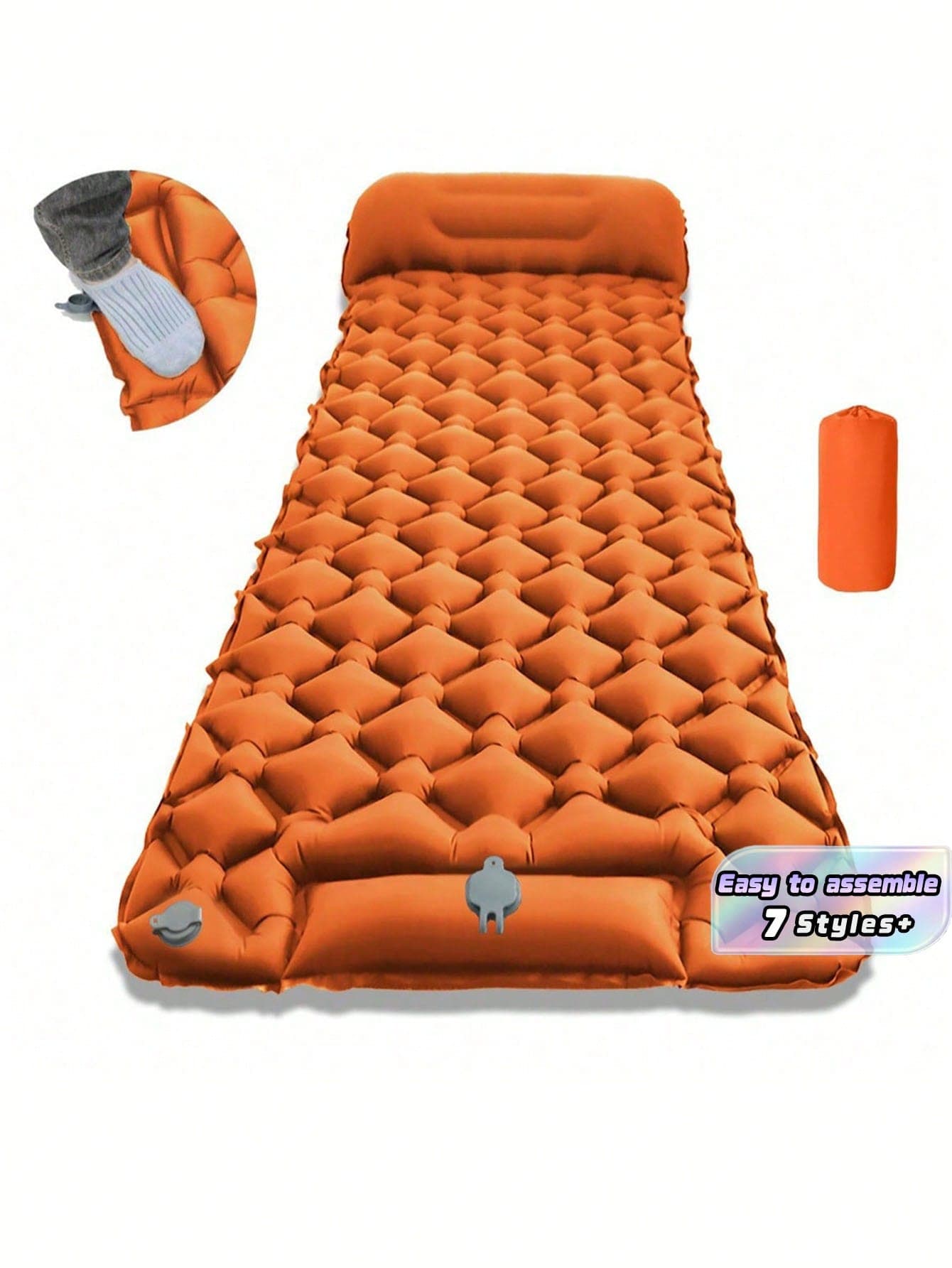 Portable Sleeping Mat, Outdoor Camping Air Mattress With Pillow, Ultra-Light Folding Air Mattress For Outdoor Hiking