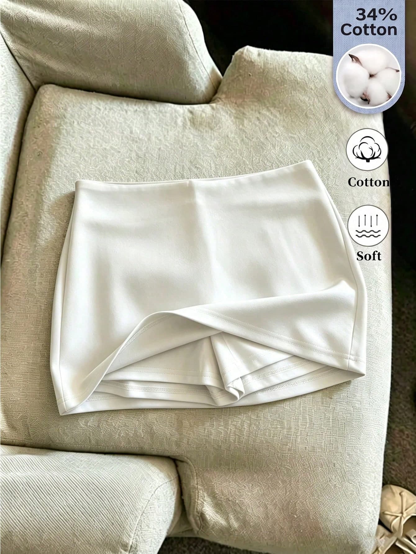 SHEIN Franclia Women's Solid Color Casual Commute Versatile Skirt Pants