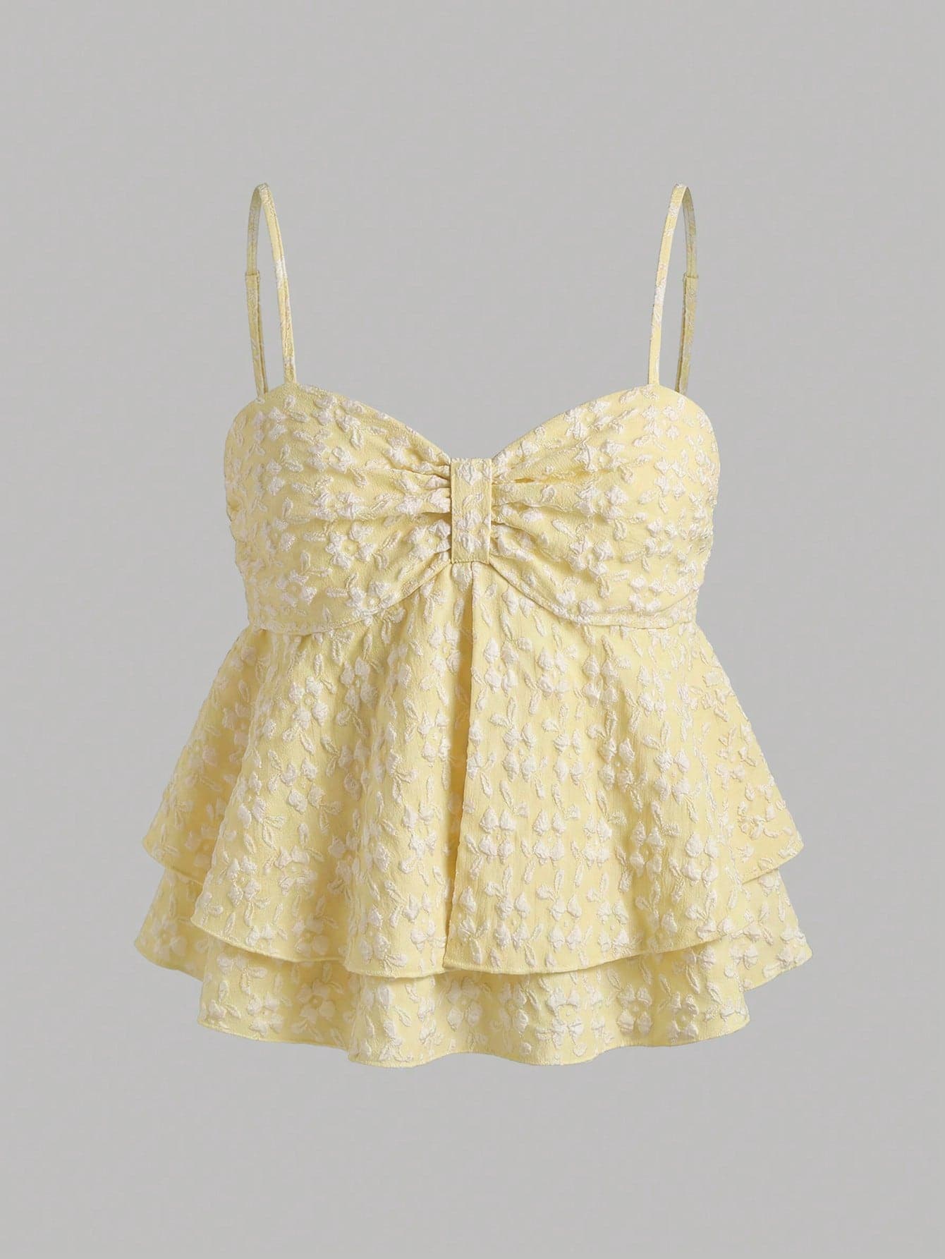 SHEIN Girlism TEENGIRL Summer White Sweet Pleated Ruffle Trim Camisole Top,Summer Crop Tops