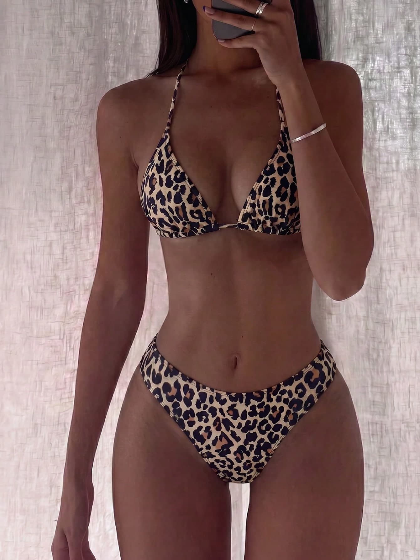 Swim Vcay 2022 Leopard Print Bikini Set Summer