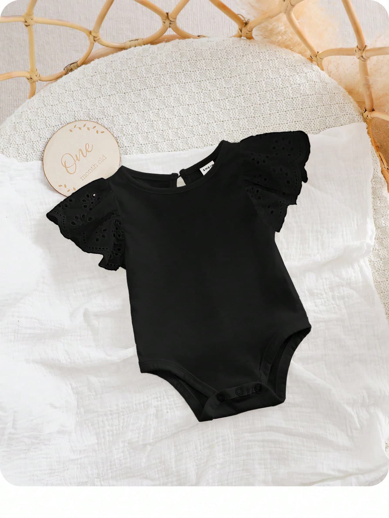 Newborn Baby Girl Knitted Cute Casual Summer Flutter Sleeve Romper