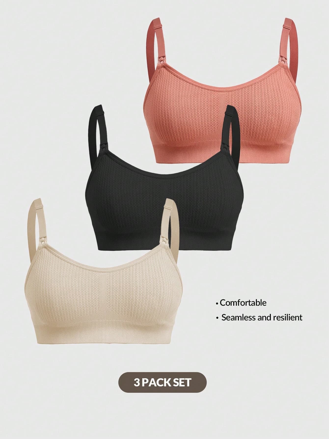 Moonlight&Mama 3pcs Wireless Seamless Maternity Nursing Bras