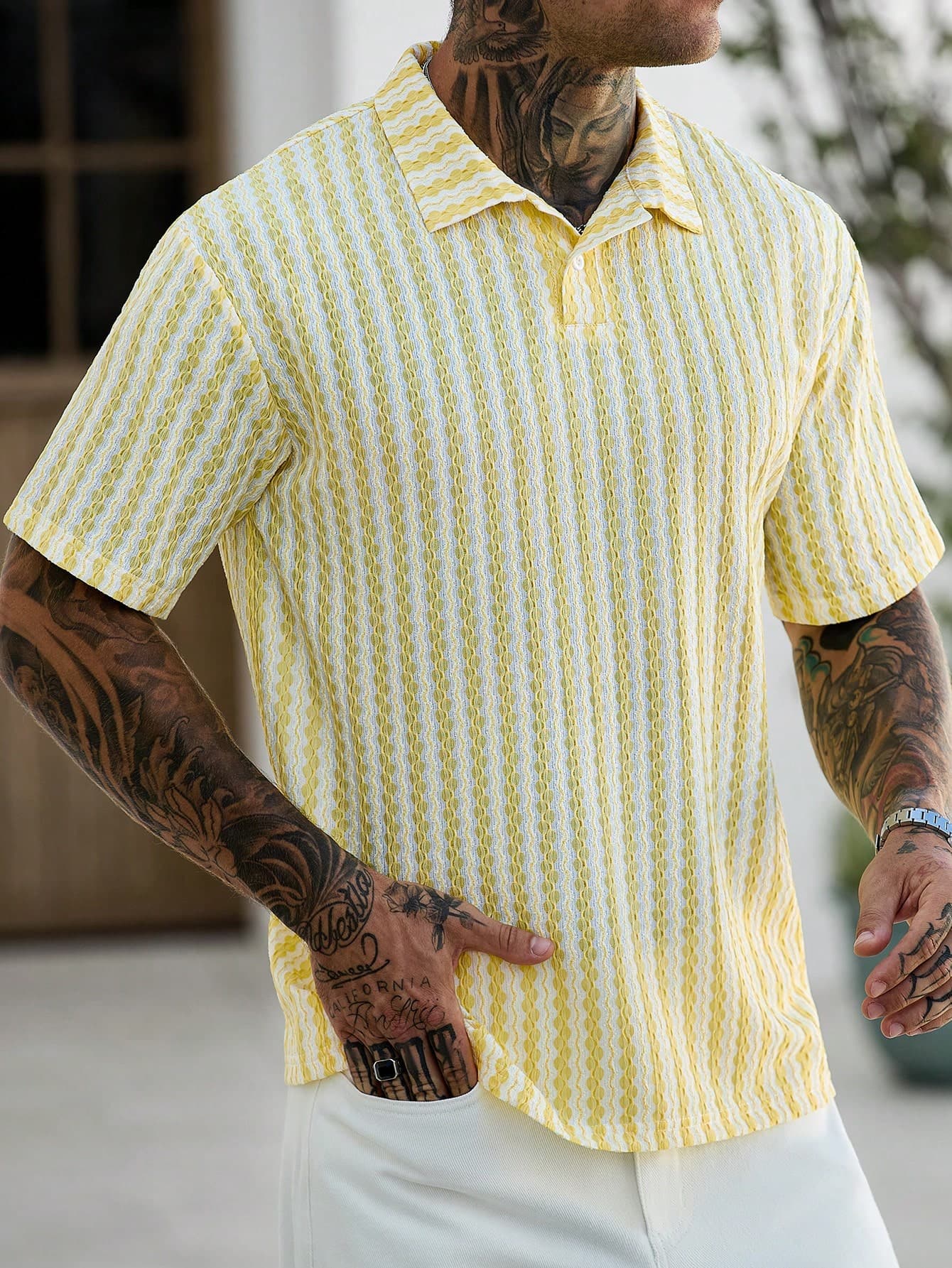 Manfinity Homme Men's Casual Fashion Knit Minimalist Versatile Polo Shirt