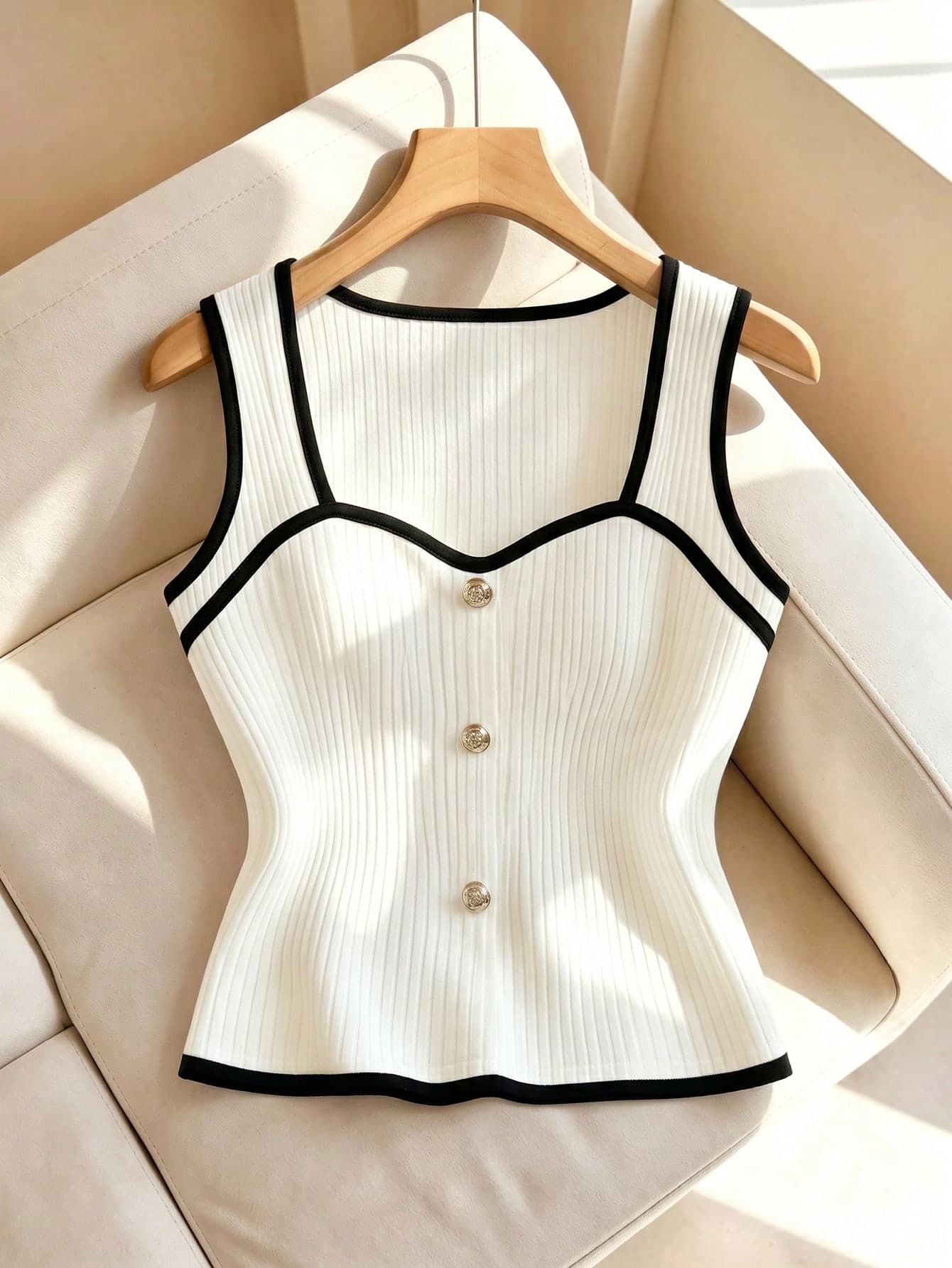 GlowEve CURVE Plus Size Sleeveless Round Neck Front Button Vest