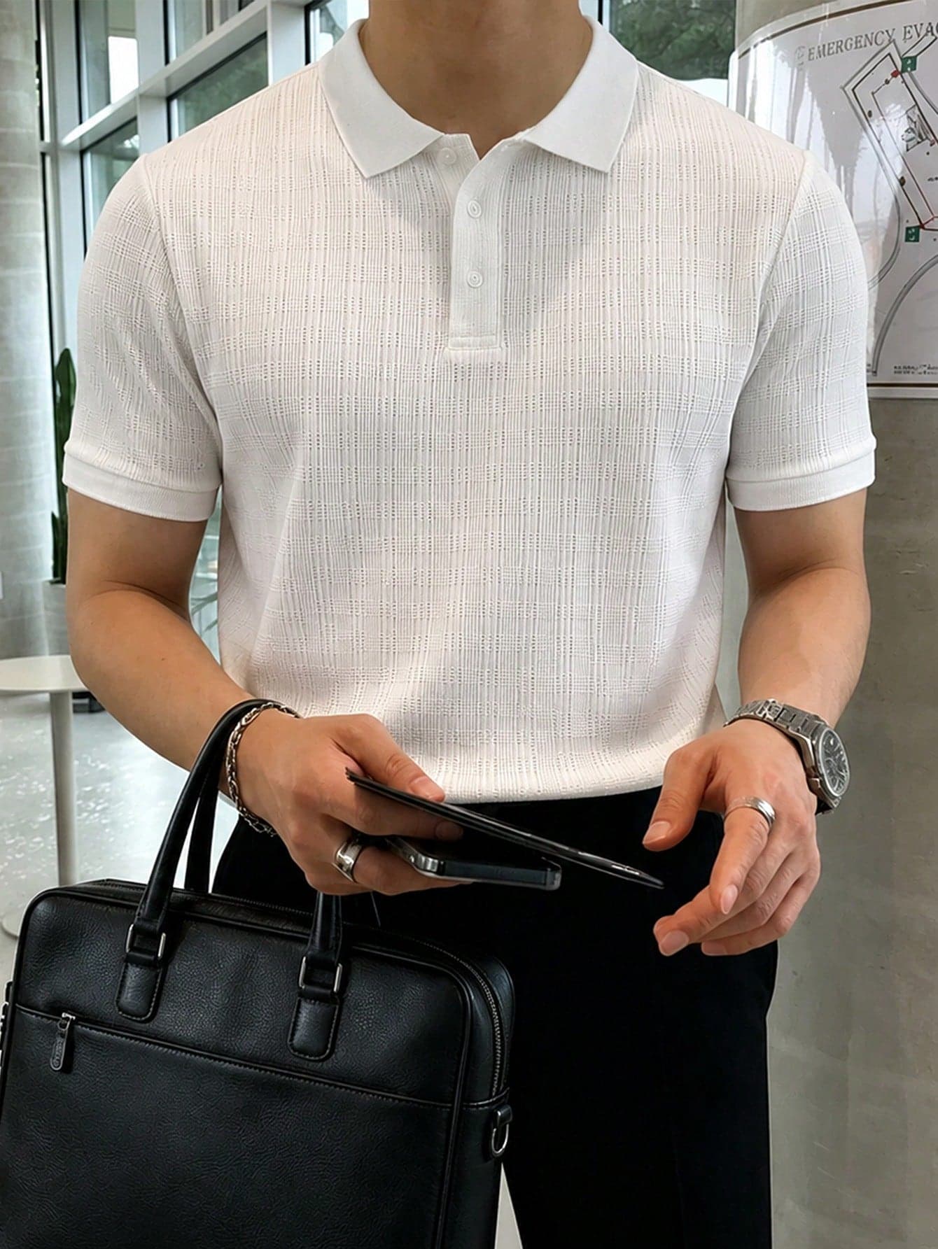 JOLTRO Men's Summer Casual Solid Color Short Sleeve Polo Shirt, Formal