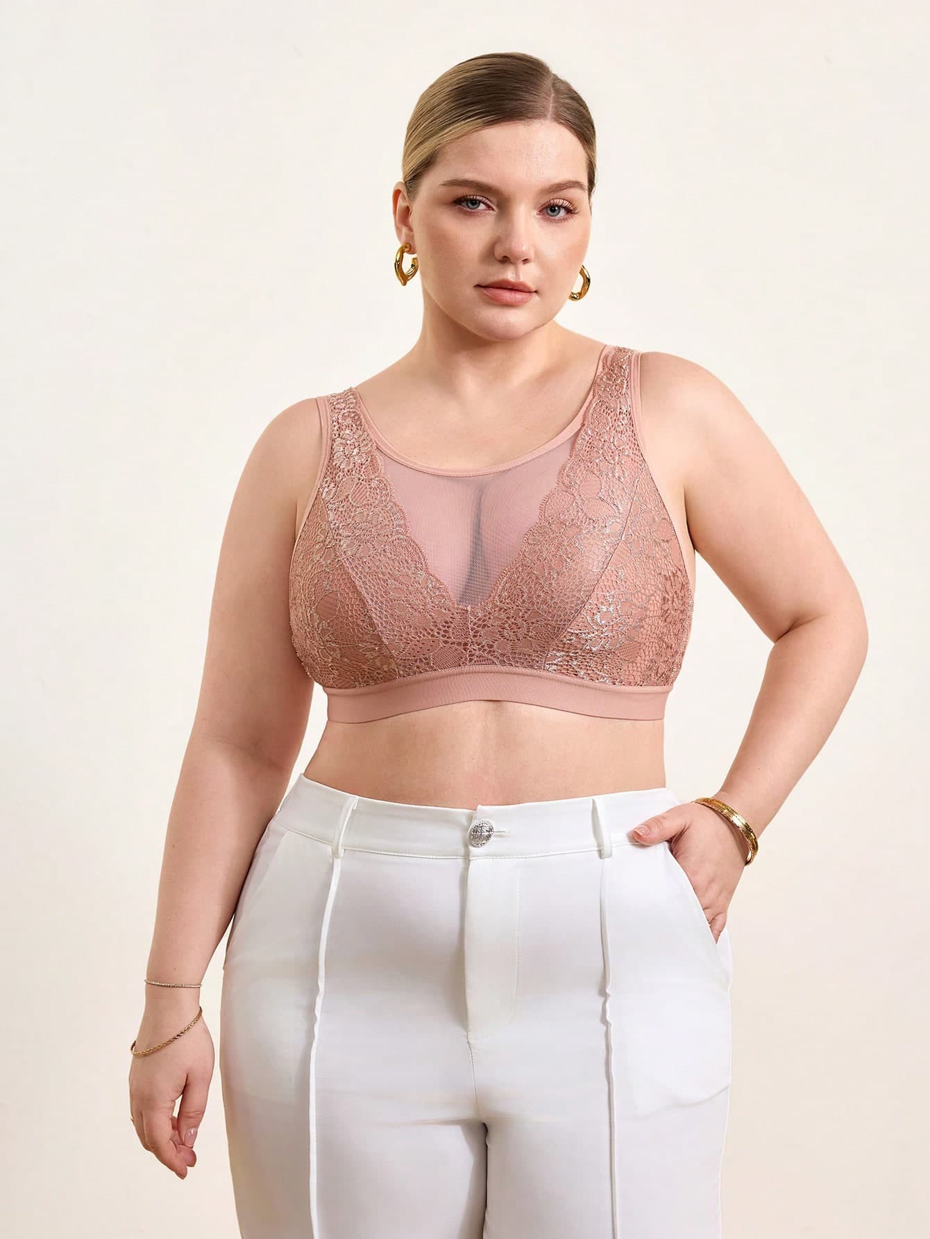 Hourtrue Plus Size Comfortable Wireless Bra, Minimalist Fashion For Casual Everyday Wear