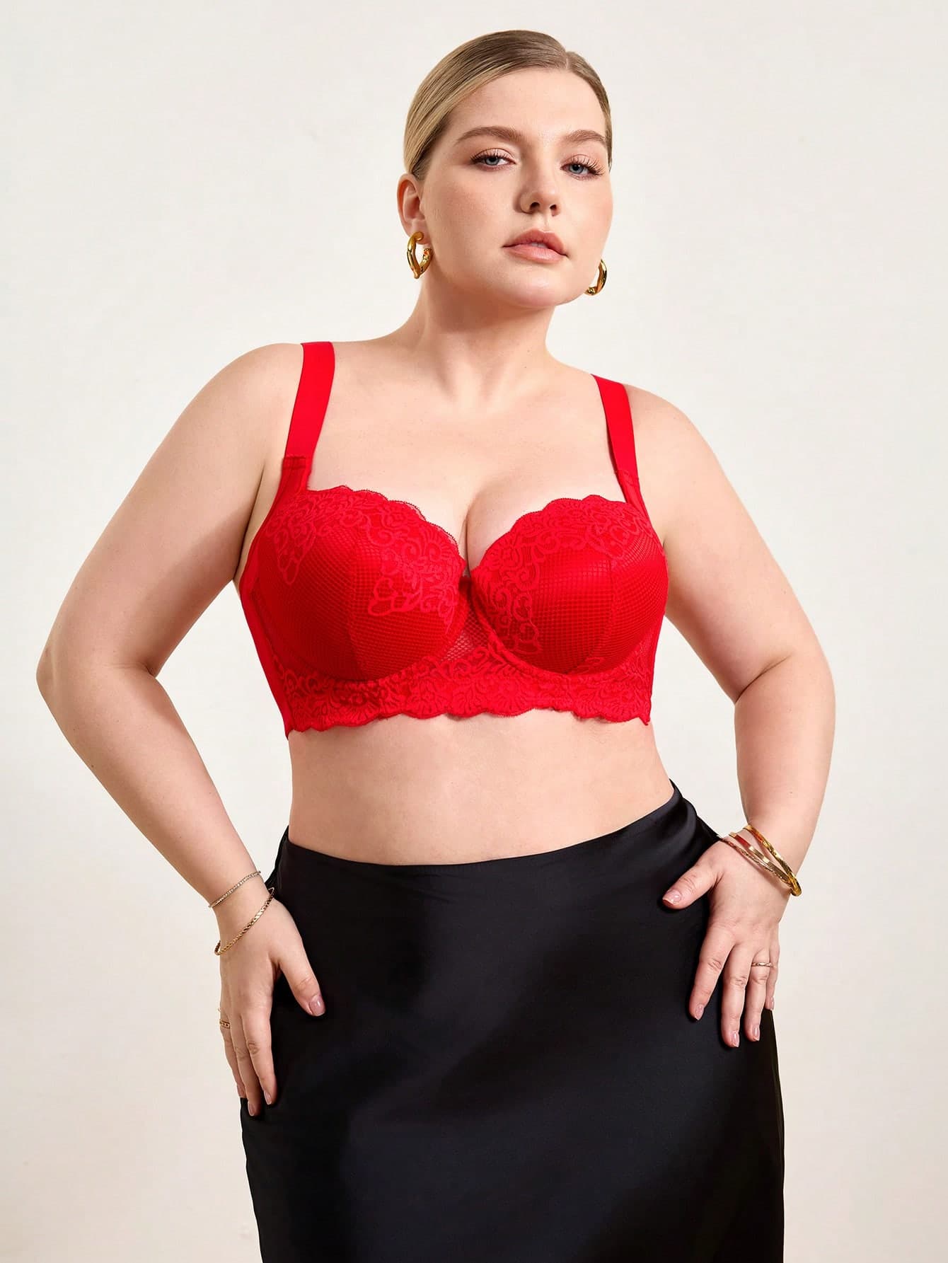 Hourtrue 3pcs Plus Size Women's Multicolor Bras, Multifunctional Lift-Up Supportive Comfortable Breathable Lingerie, Holiday Gift