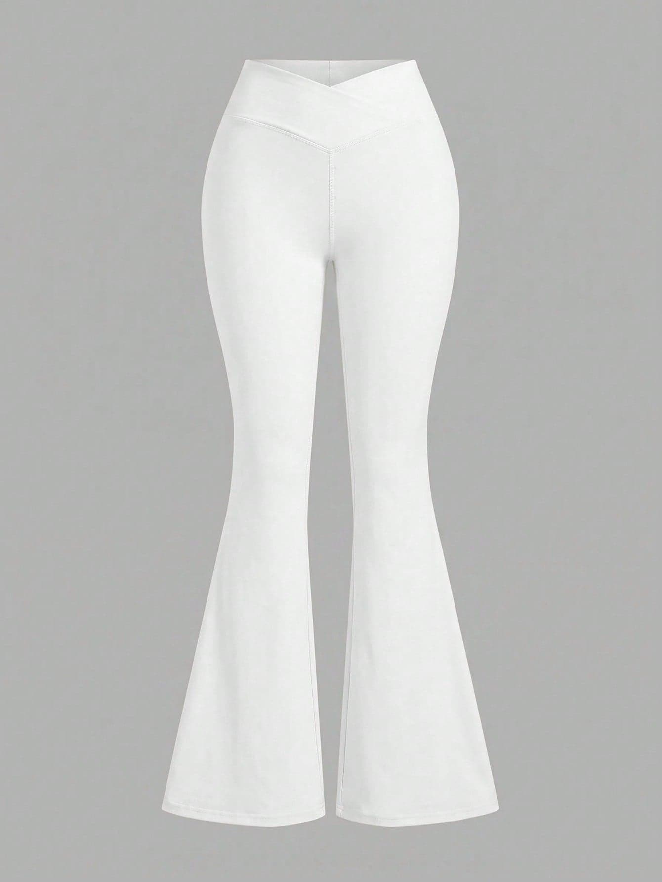 SHEIN Girlism Tween Girl Tween Girl Solid Color Asymmetrical Waist Flared Leg Long Pants Casual Daily Versatile