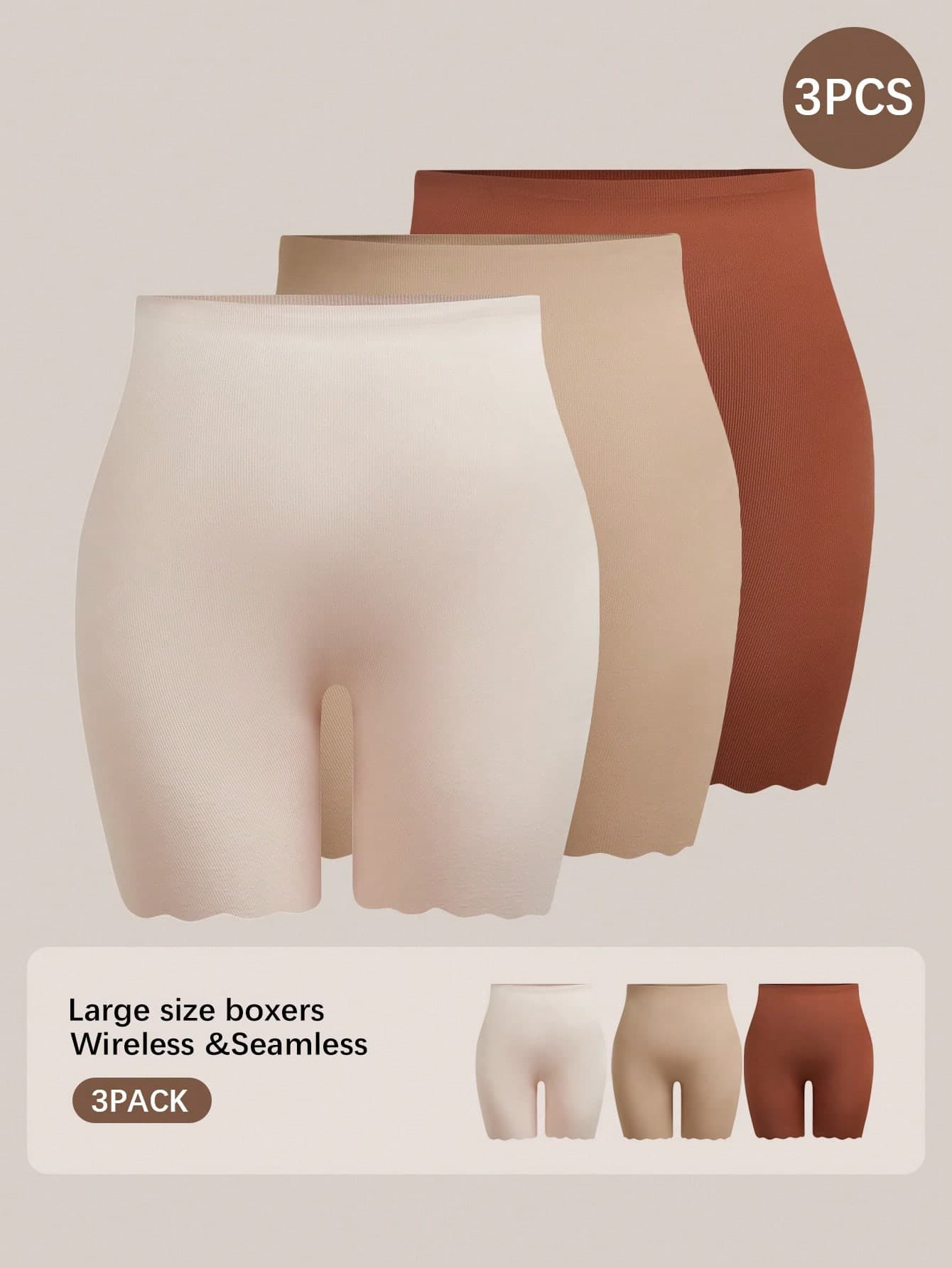 Barelissa Plus Size Women's Solid Color Casual Everyday Hipster Panties