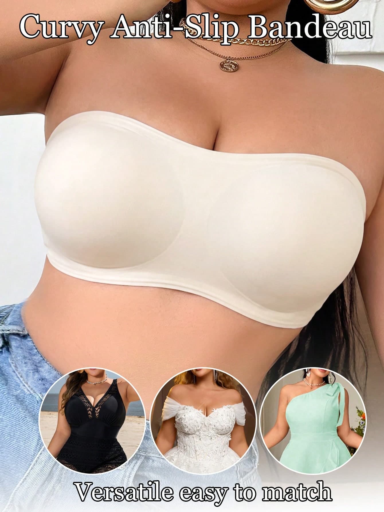 SHEIN Sexy Strapless Plus Size Women's Lingerie