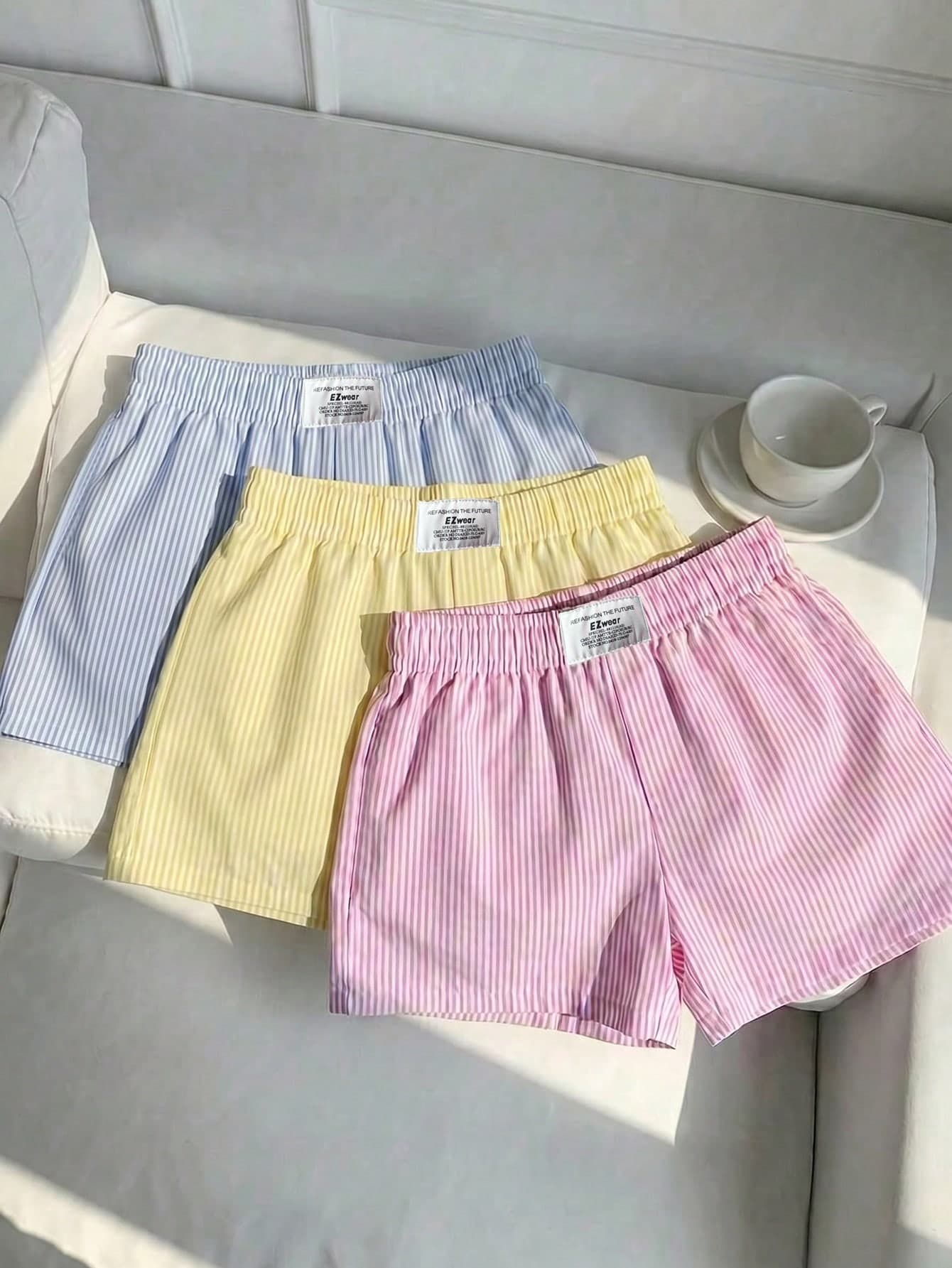 Comfortcana 3pcs/Set Comfortable Women's Short Casual Shorts, Woven Fabric, Suitable For Daily Wear, Camouflage Print Shorts Set