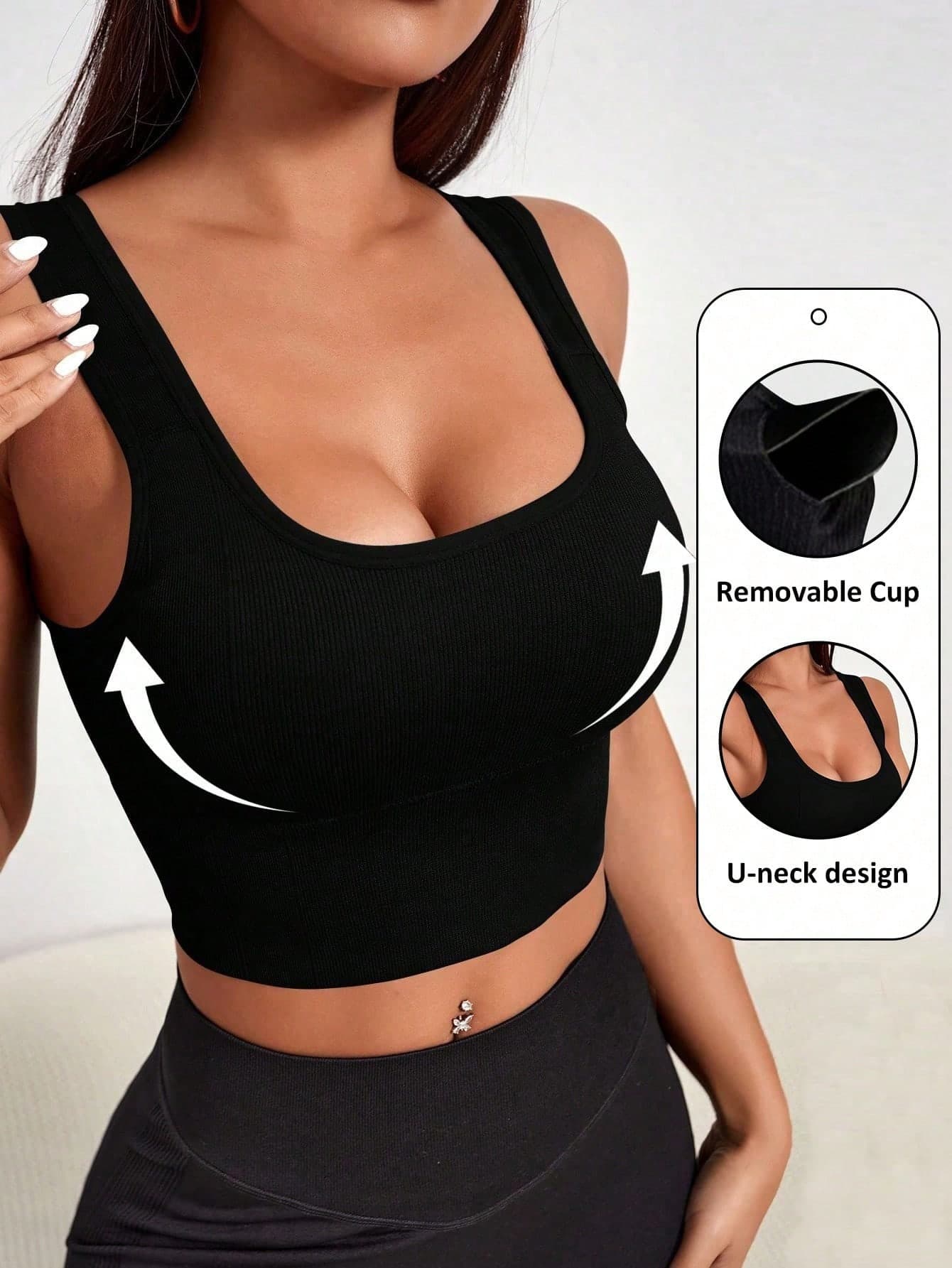 Slayform Slayform 1pc Women's Removable Padded Seamless Sports Bra For Fall , With Lift Support
