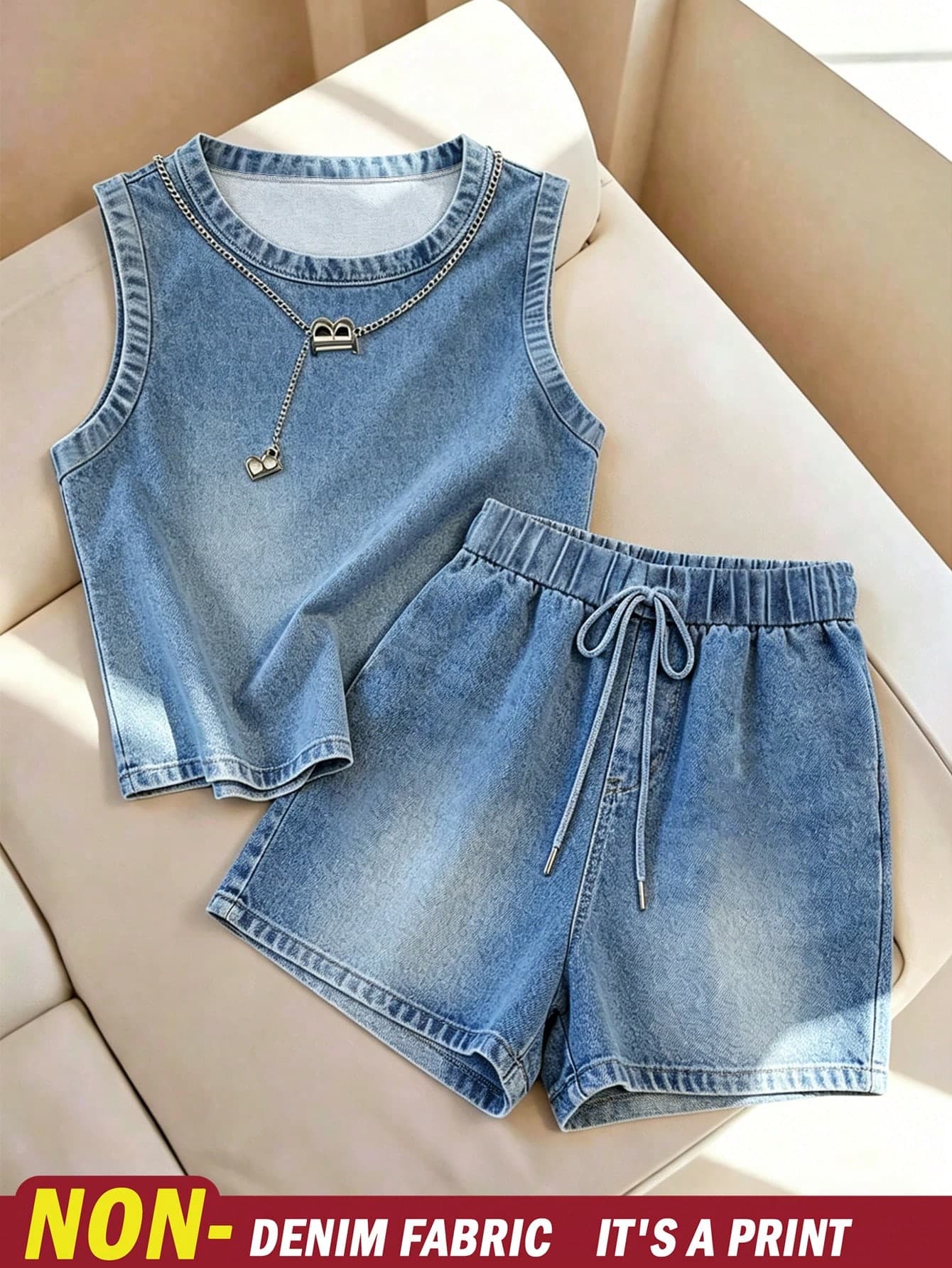 Resyla Women's Sleeveless Round Neck Top And Drawstring Waist Pocket Shorts 2 Pieces Set