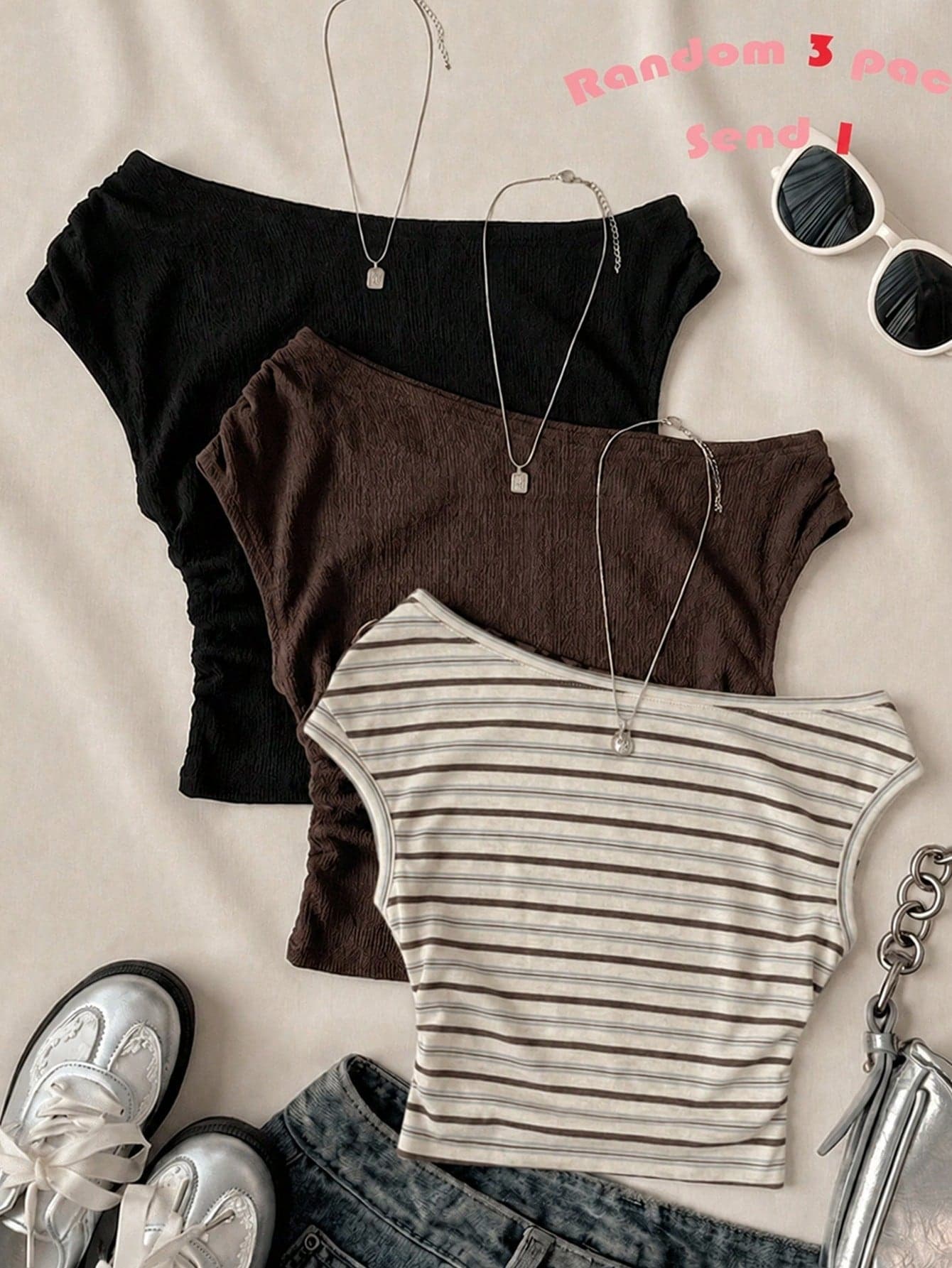 Teen Girls White Casual Minimalist Fitted Asymmetric Asymmetric Neck Ruched Cropped Top, Suitable For Spring/Summer, Personalized Outfit, Daily Wear