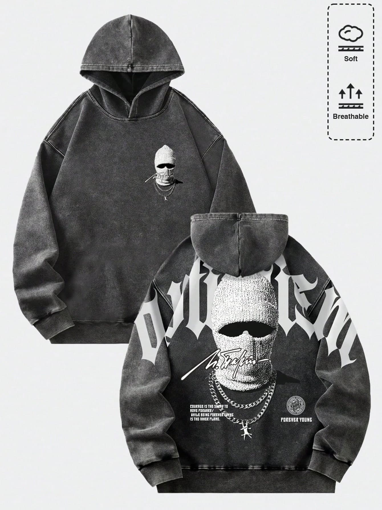 SHEIN Teen Boy Hip-Hop Fashion Letter Print Long Sleeve Autumn Sweatshirt