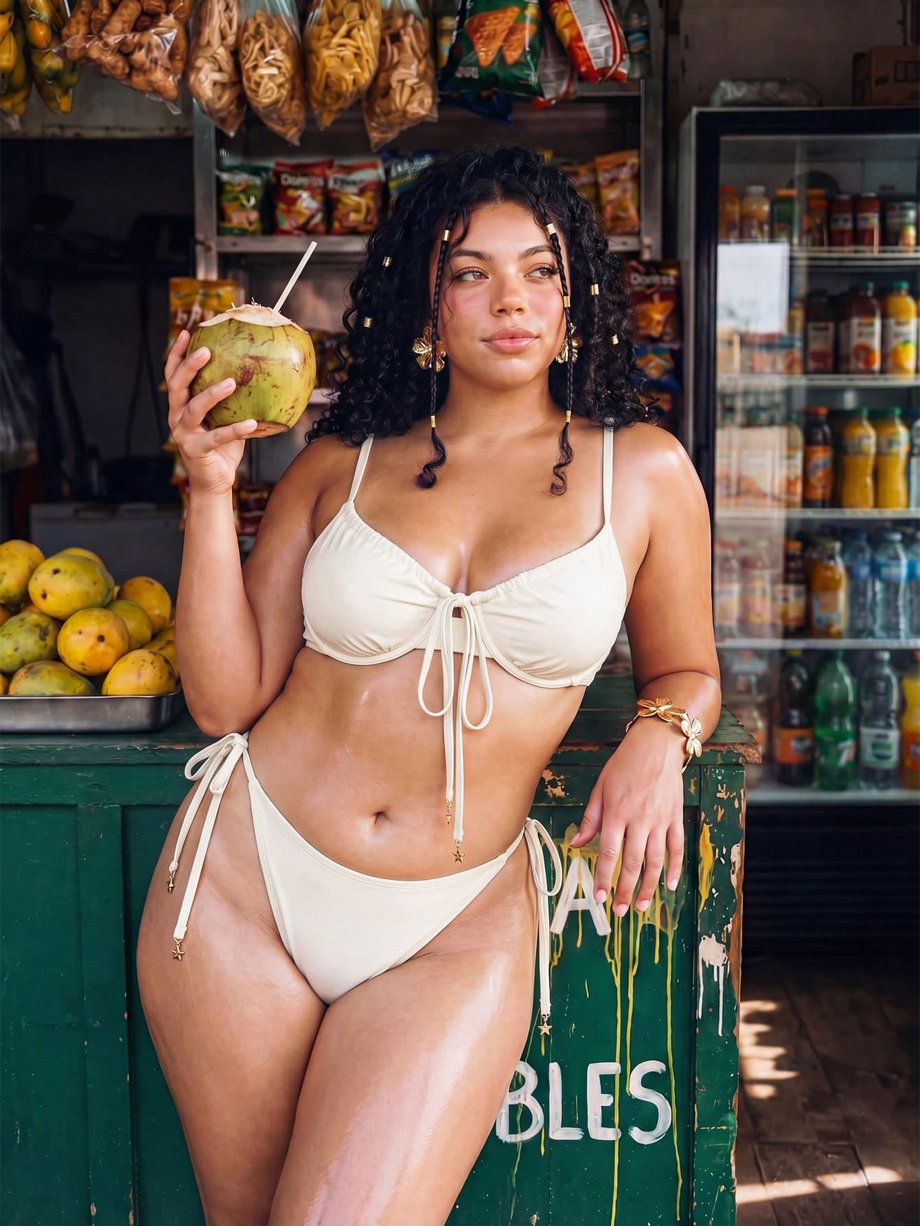 Swim Mod Plus Size Women 2-Piece Random Print Spaghetti Strap Sexy Beach Beach Vacation Party Holiday Bikini Swimsuit All White Summer